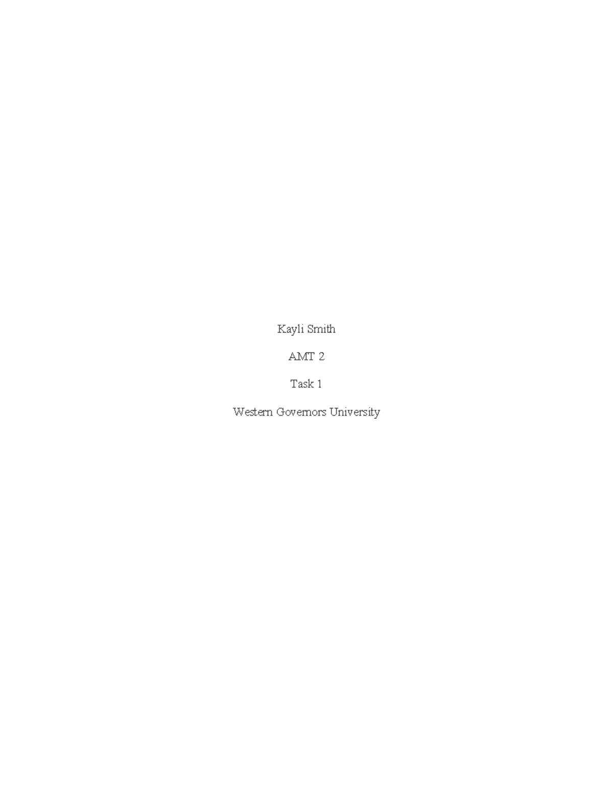 AMT 2 Task 1: Analysis of Orthopedic Service Expansion Options at ...