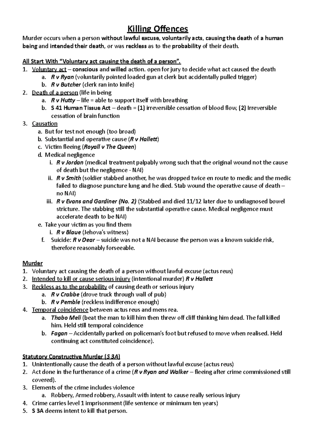 Week 7 - Burglary, Robbery & Strict Liability Offences - Notes - Studocu