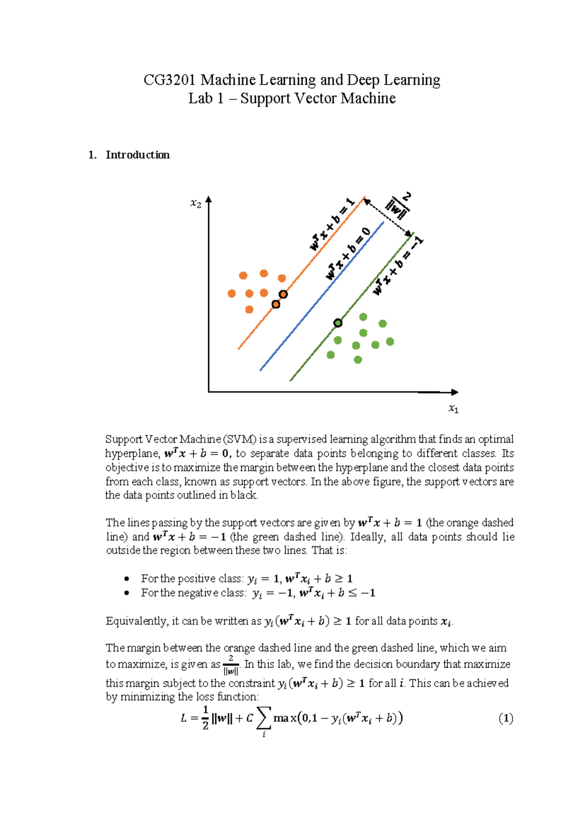CG3201 Machine Learning Lab 1: Support Vector Machine Overview - Studocu