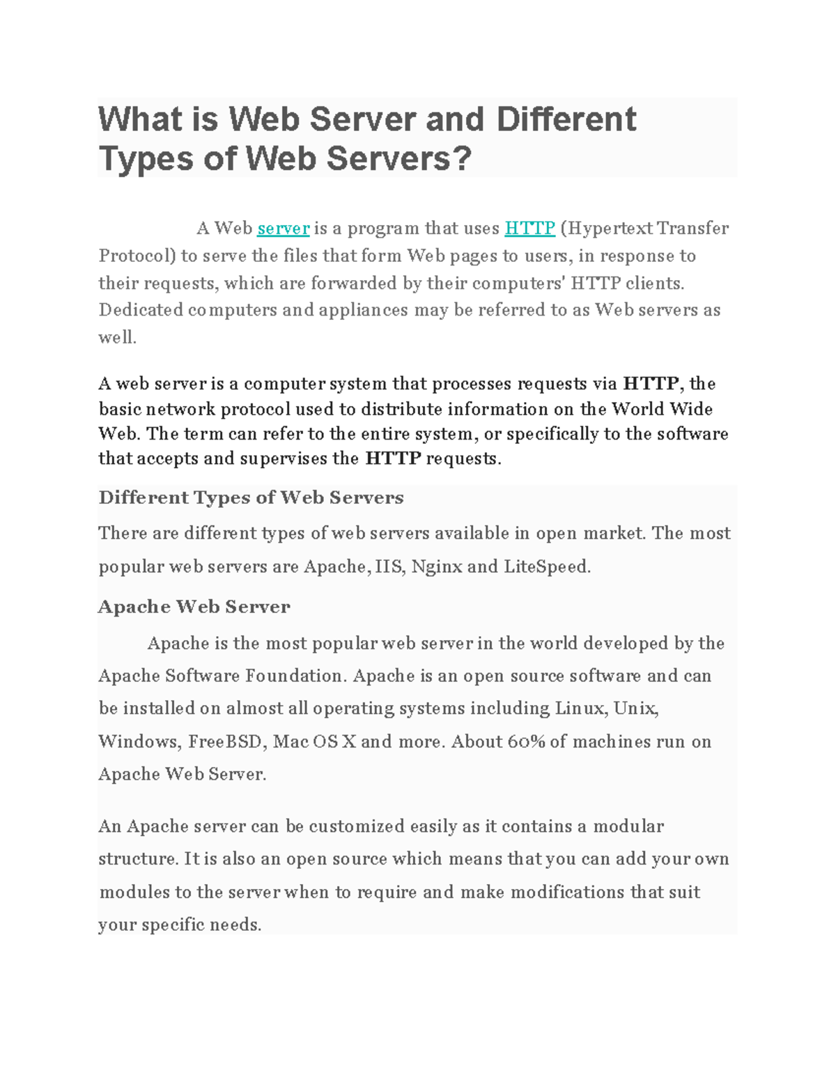 Web Server Overview: Types & Features Explained - Studocu