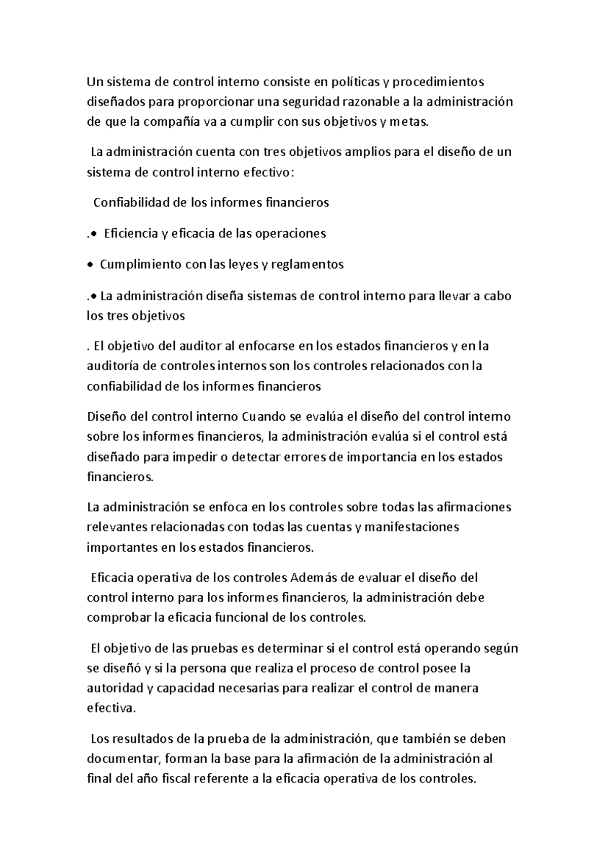 Informe de Lectura Unidad 2: Control Interno y Auditoría - Studocu