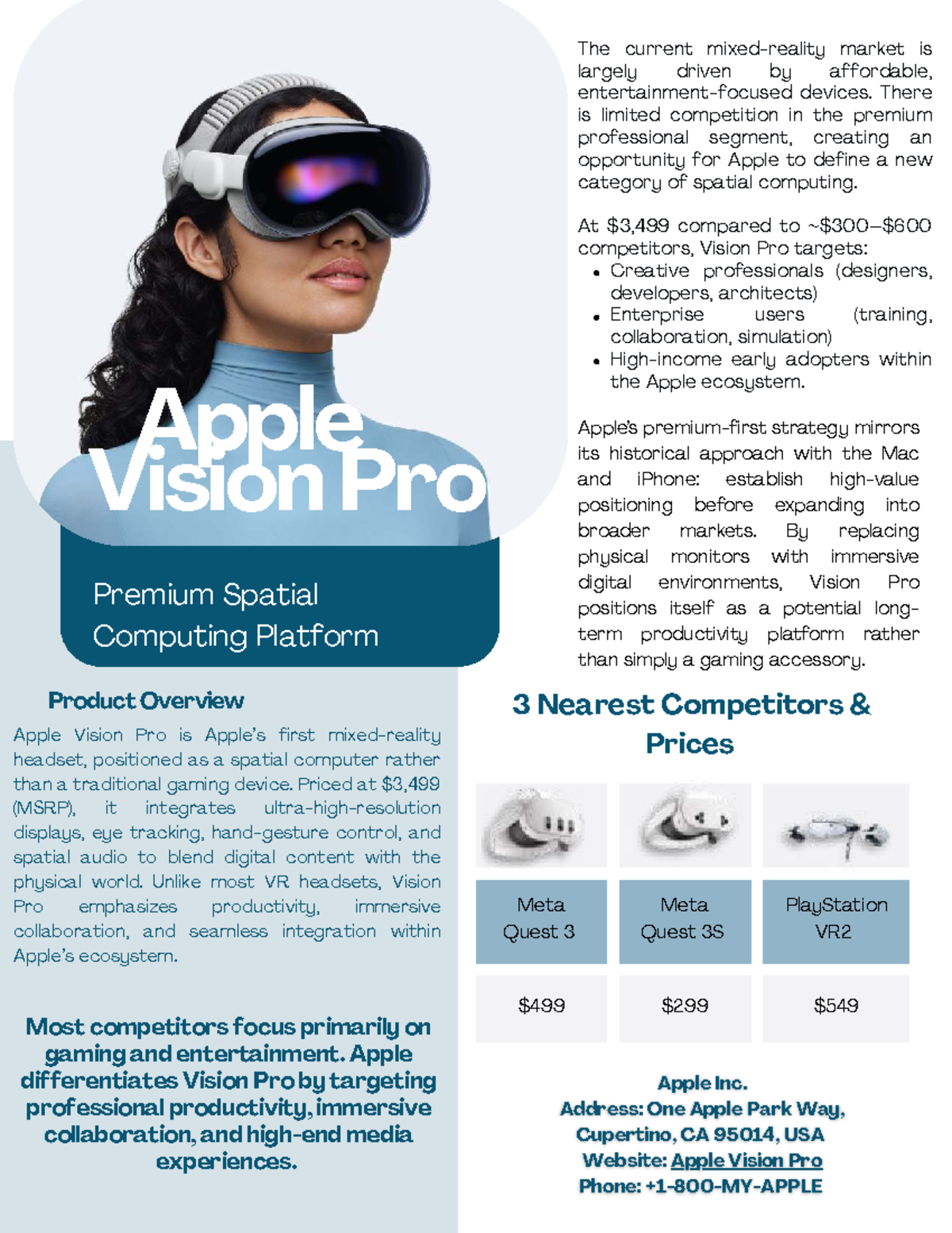 Apple Vision Pro - Product Overview & Market Positioning - Studocu