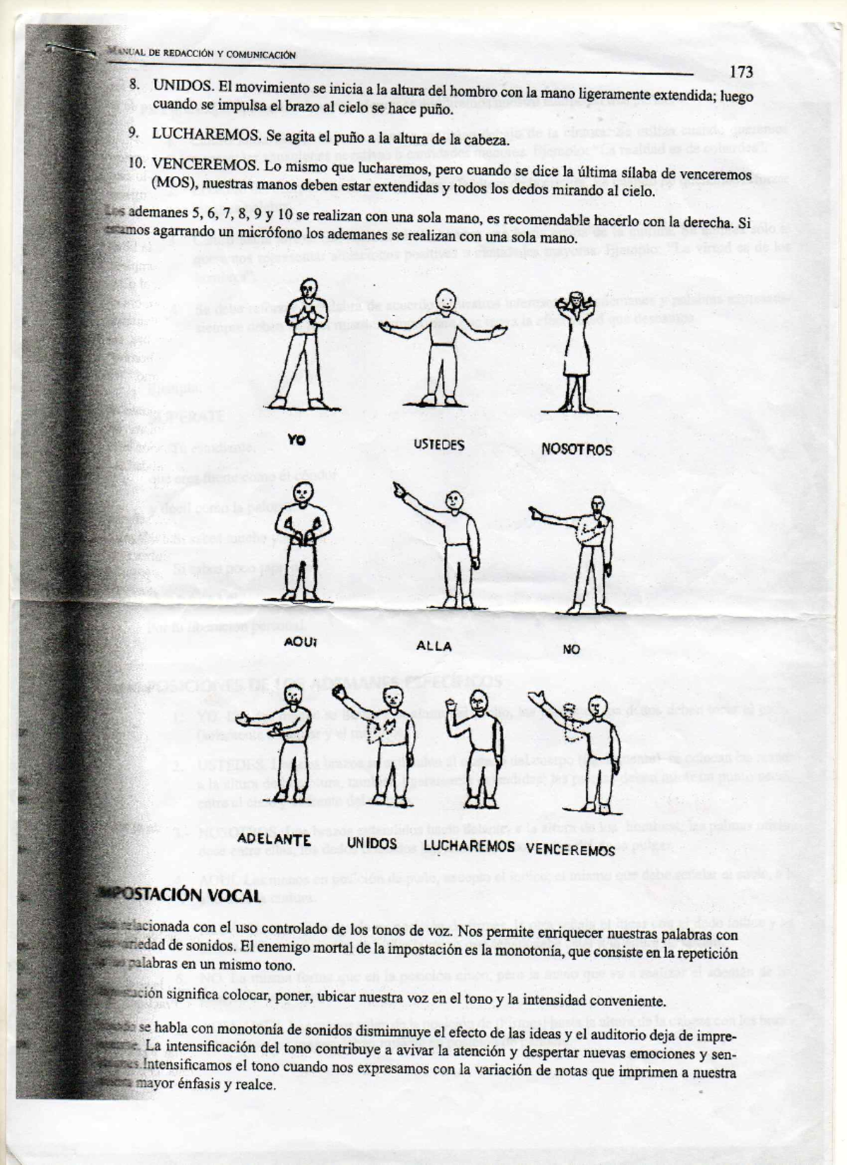 Manual de Redacción y Comunicación 173: Ademanes y Vocalización - Studocu