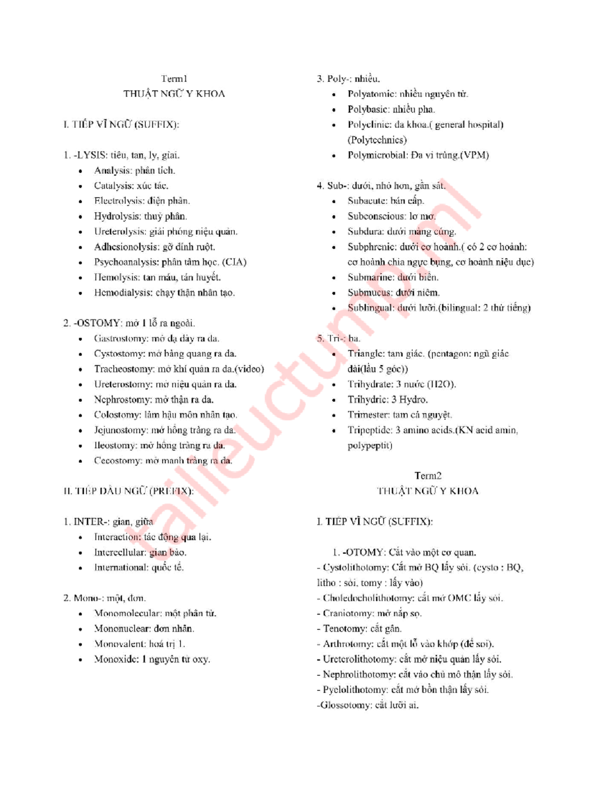 Term 1 Medical Terminology: Key Concepts and Definitions - Studocu