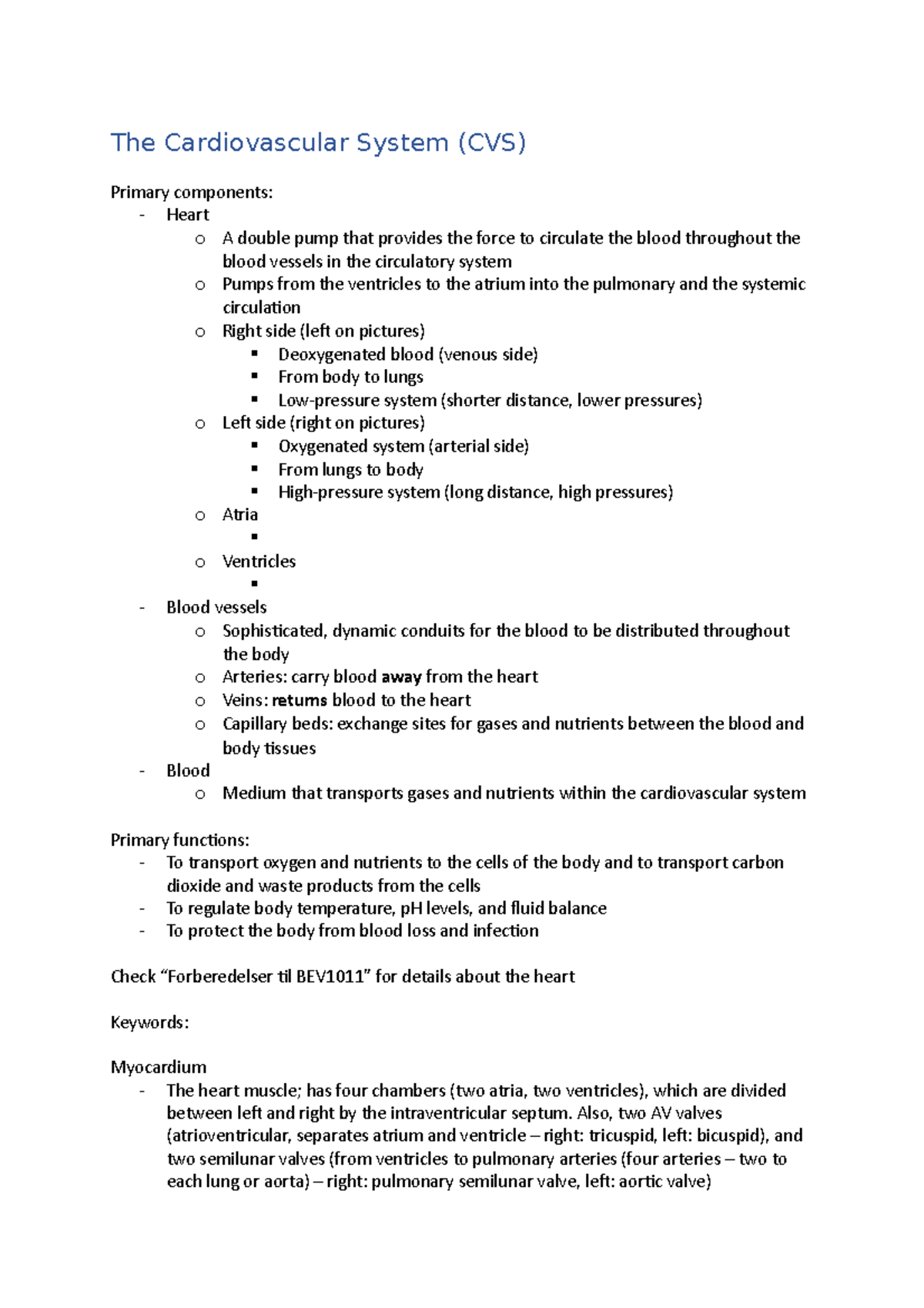 CVS3 - In-Depth Overview of the Cardiovascular System Functions ...