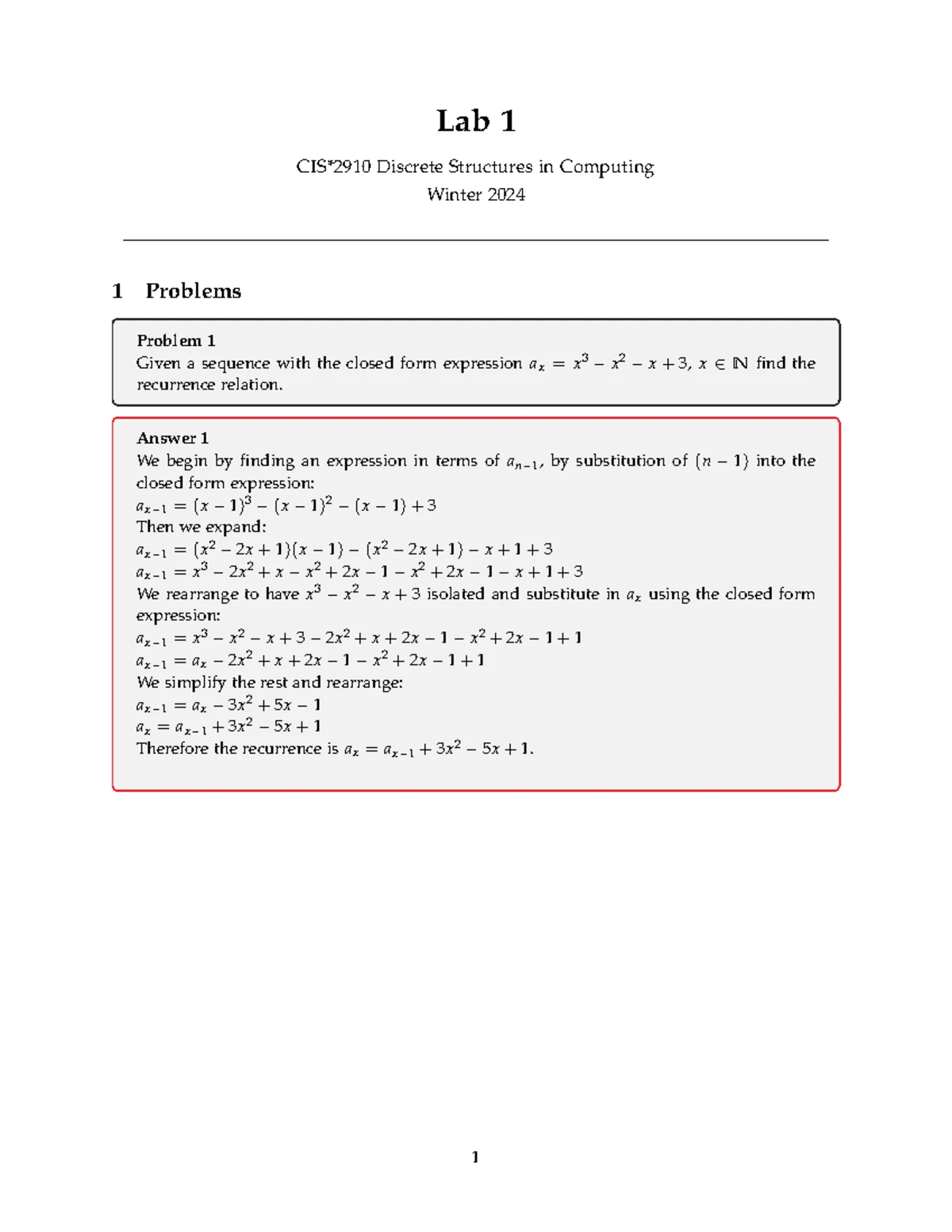 CIS*2910 Winter 2024 Assignment 1 Solutions and Induction Proofs - Studocu
