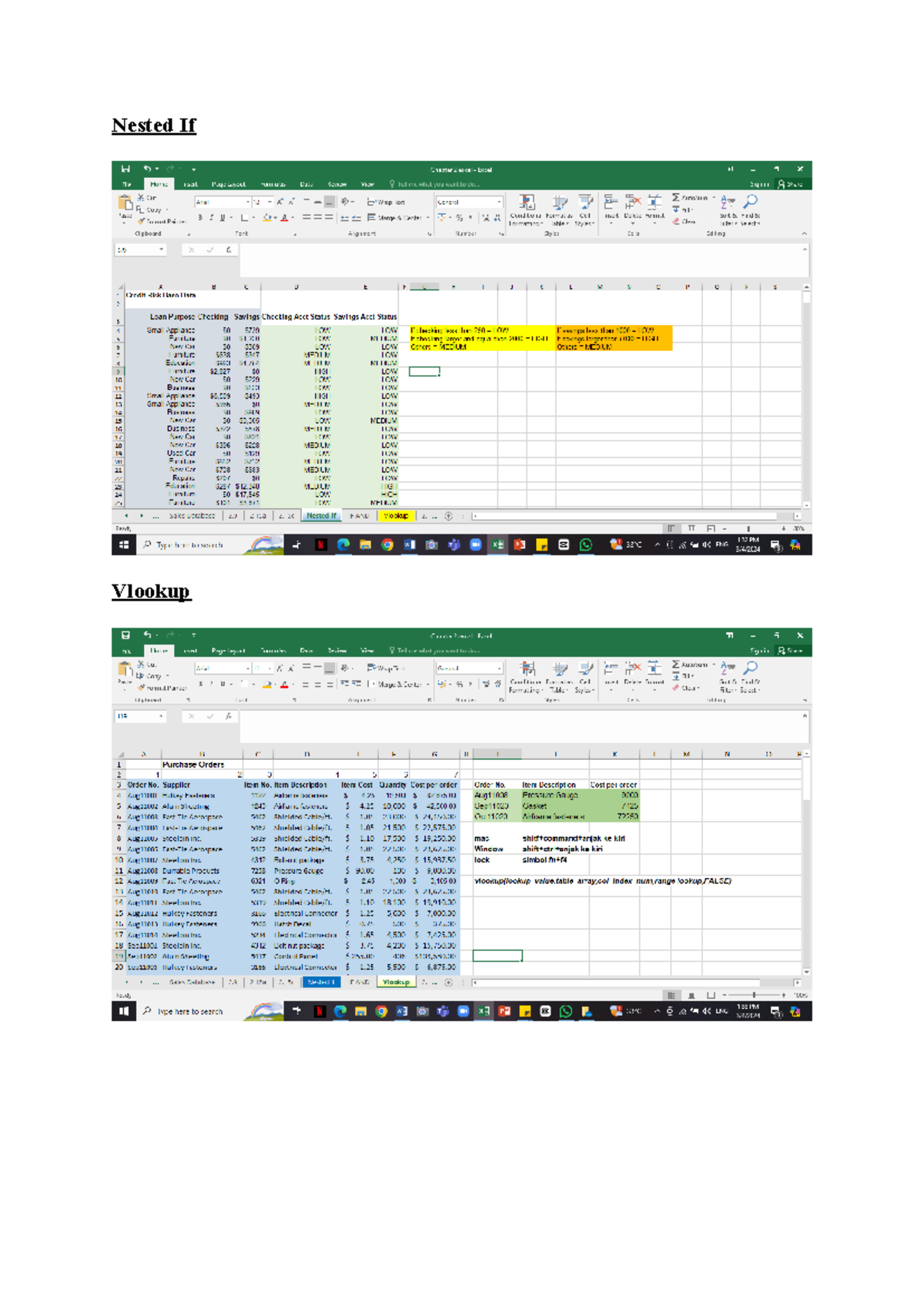 Nested If & Vlookup: Excel Chapter 2 Sales Database Exercises - Studocu