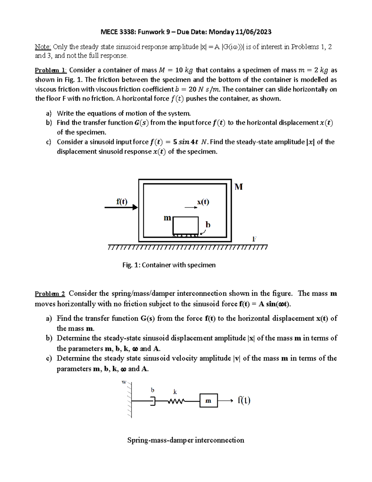 MECE 3338 Funwork 9 F23 - Homework 9 Solutions and Analysis - Studocu