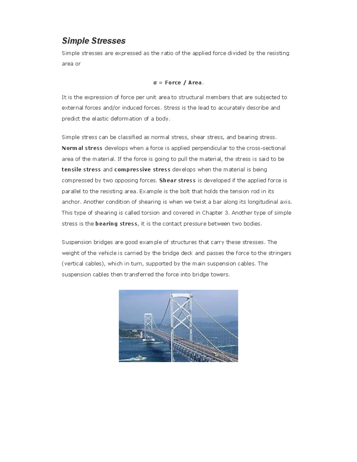 S1SM1 Simple Stresses: Types, Formulas, and Solved Problems - Studocu