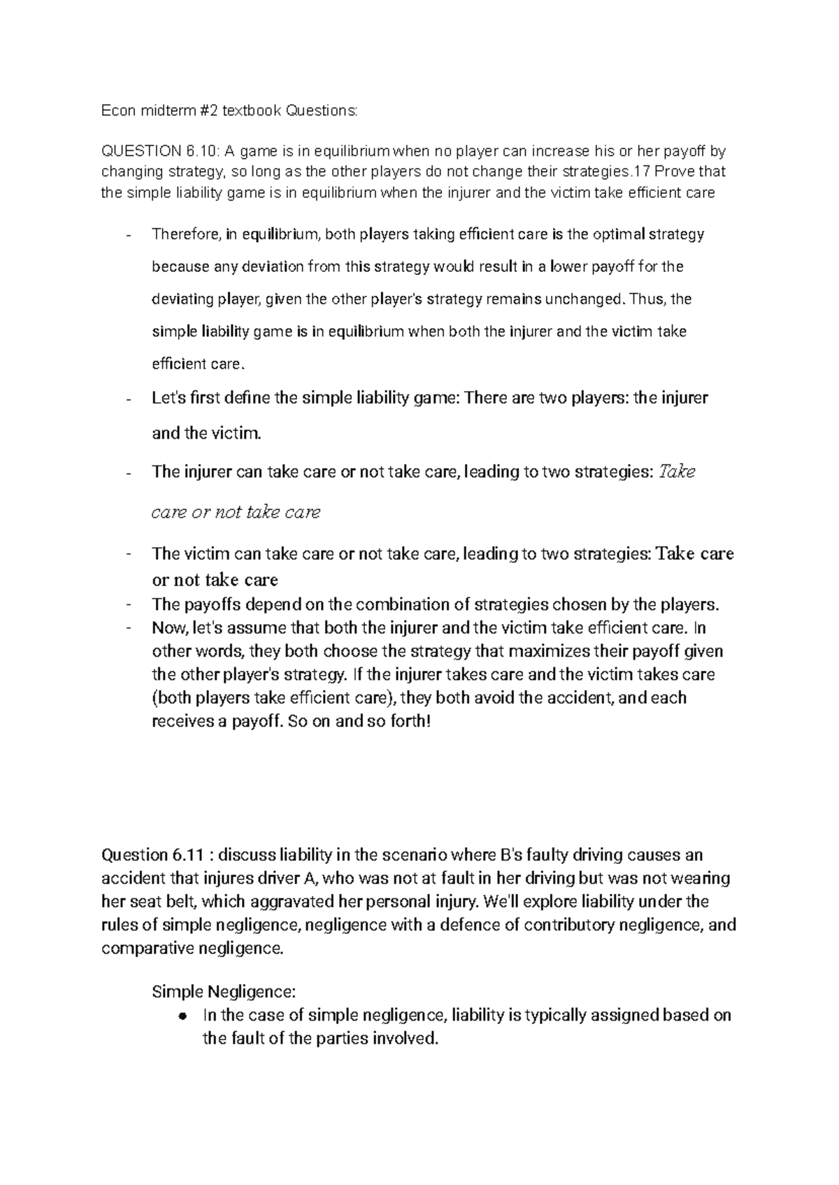 Econ 101 Midterm #2 Textbook Questions and Case Studies Analysis - Studocu
