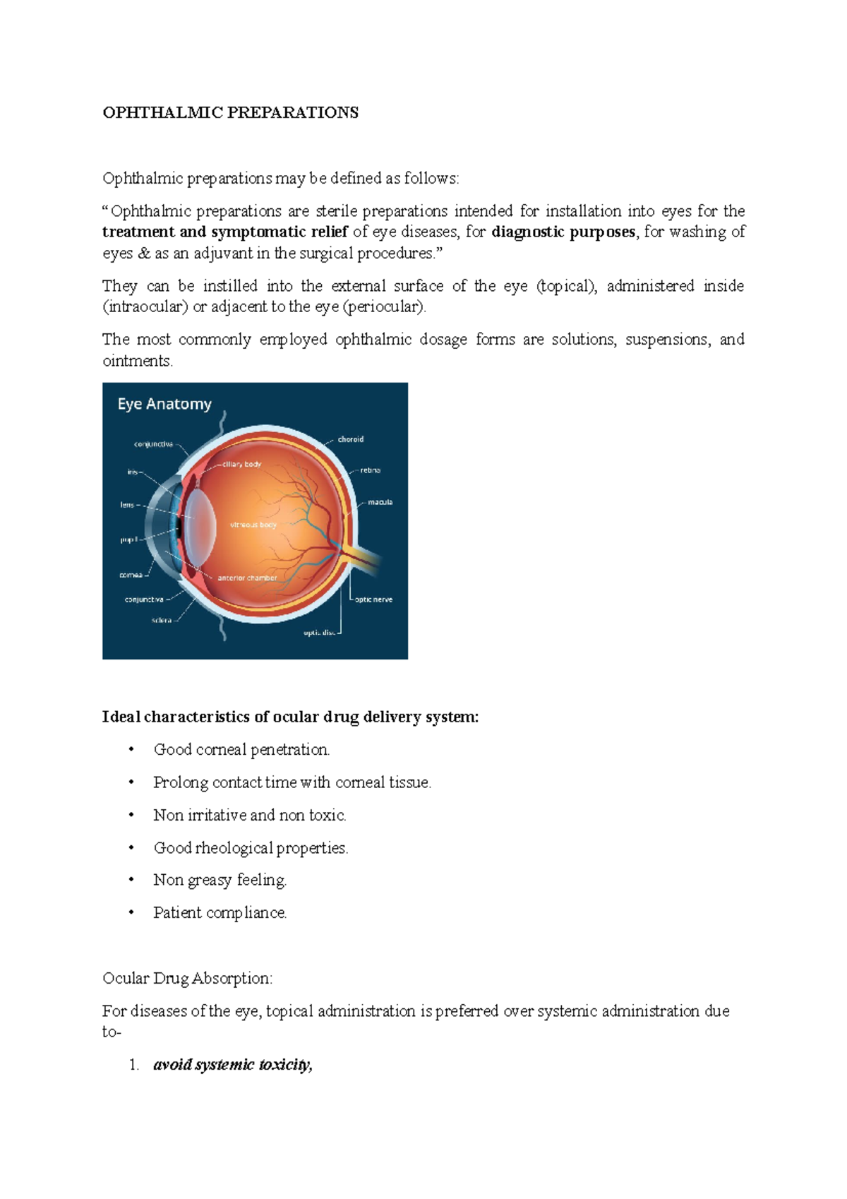 Ophthalmic Preparations: Formulation, Dosage Forms & Delivery Systems ...