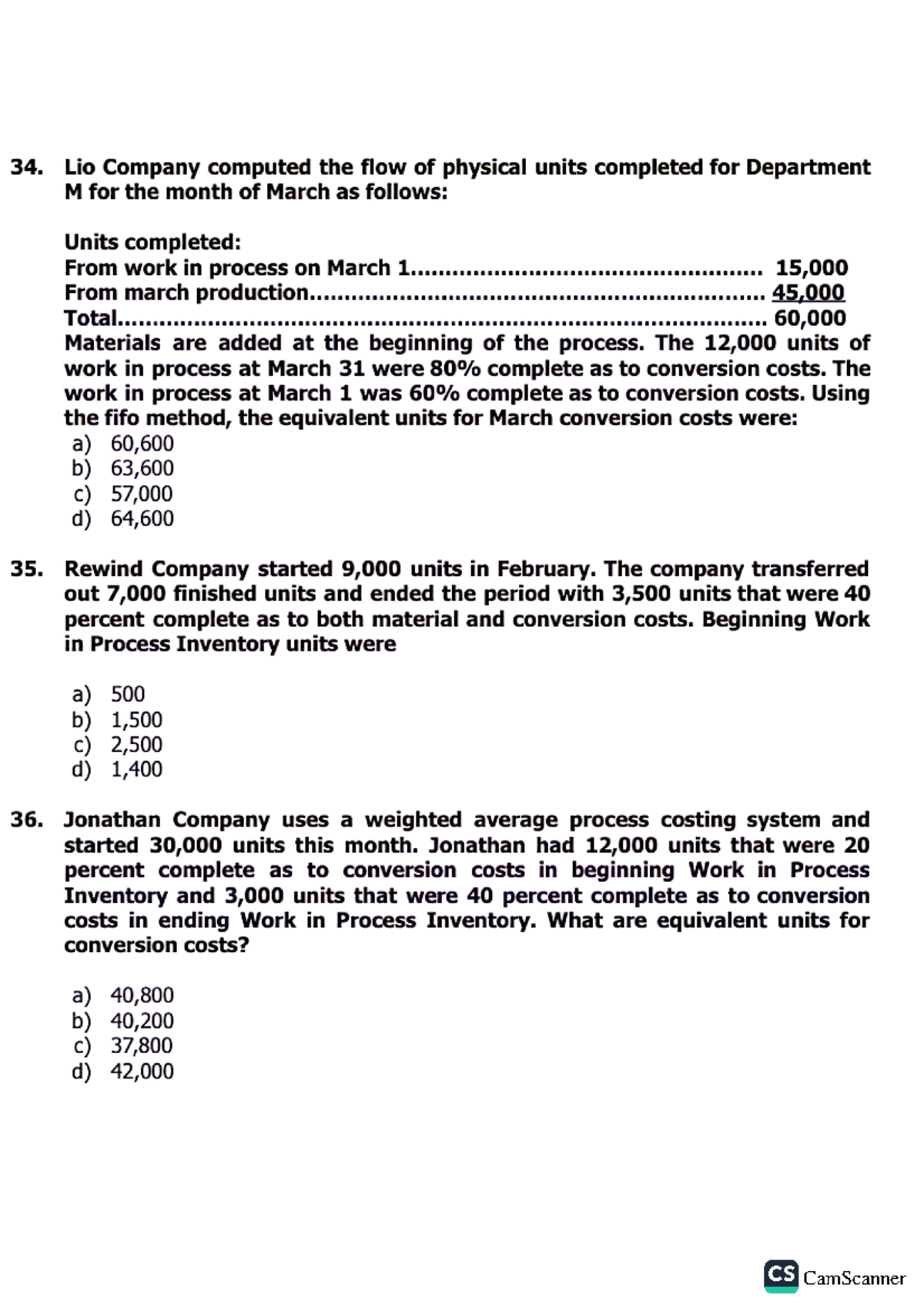 COST ACCOUNTING QUESTIONS WITH PROBLEM SOLVING-COST ACOUNTING AND ...