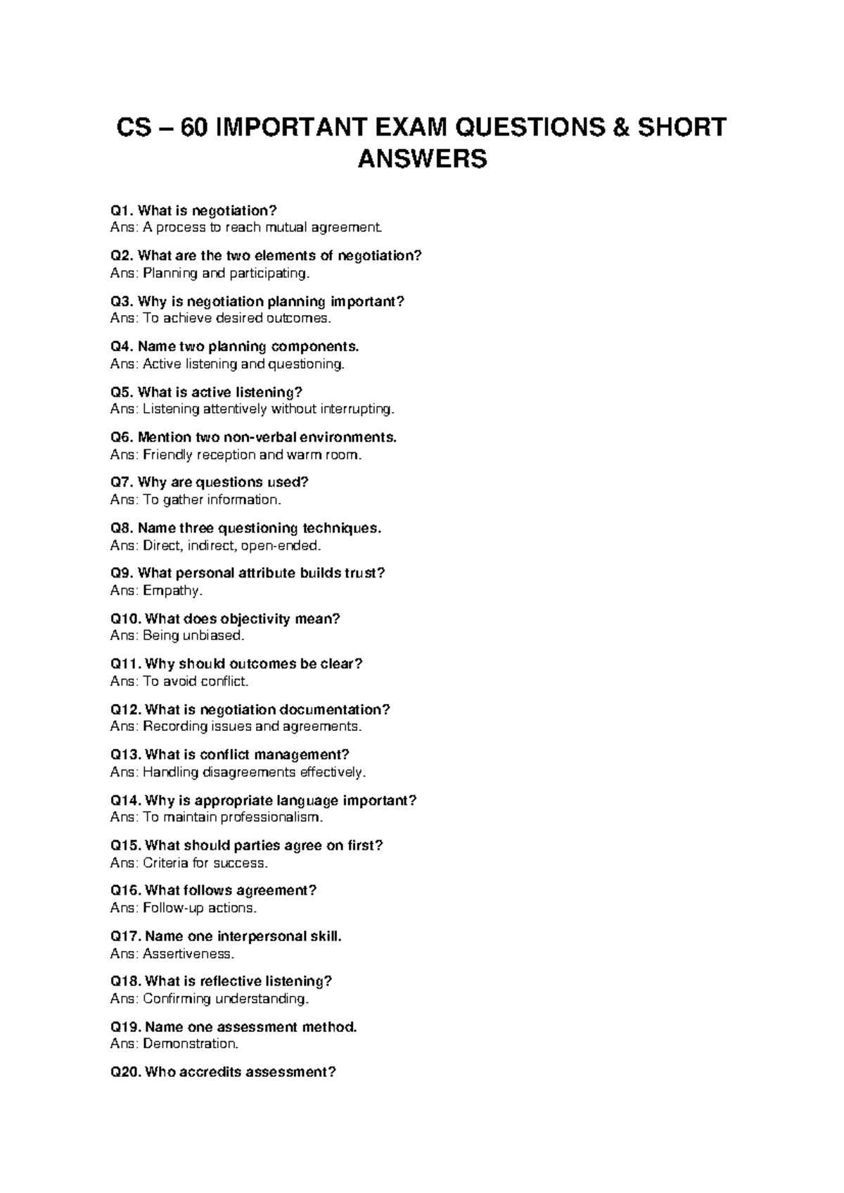 CS 60 Important Exam Questions & Short Answers Guide - Studocu