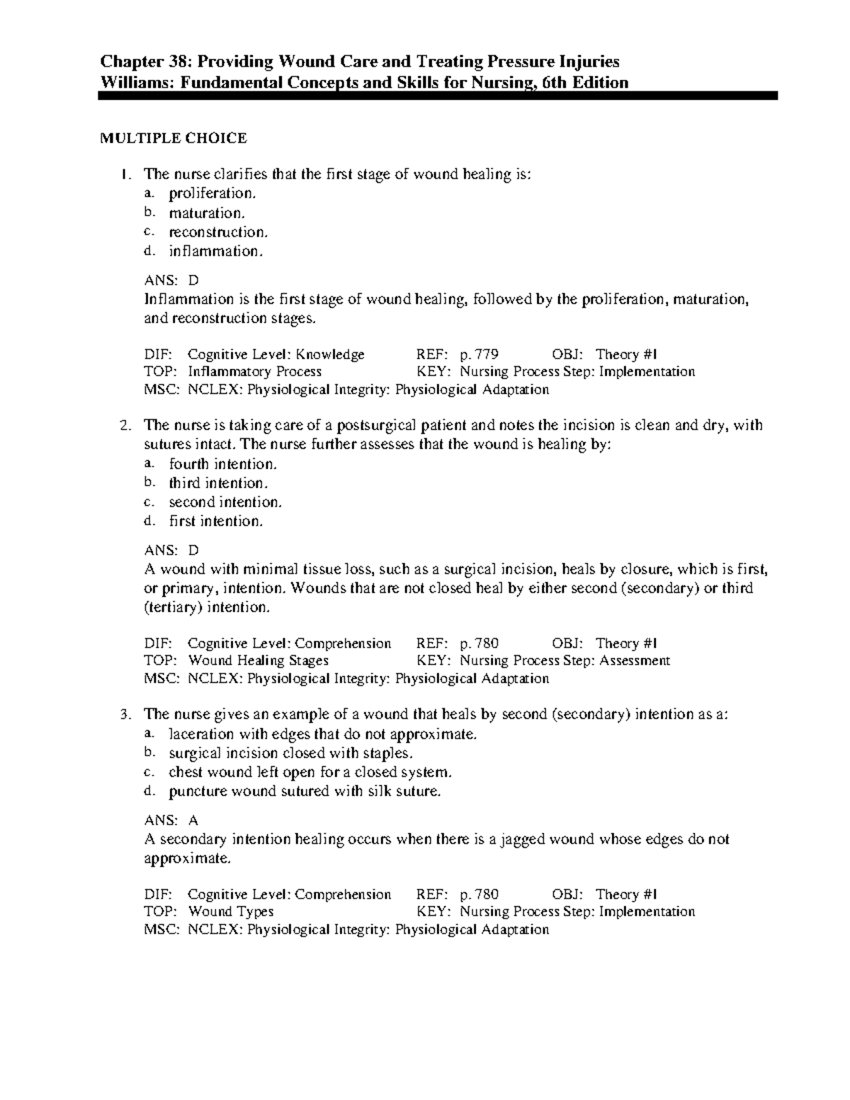 Chapter 38: Wound Care & Pressure Injury Management - Nursing ...