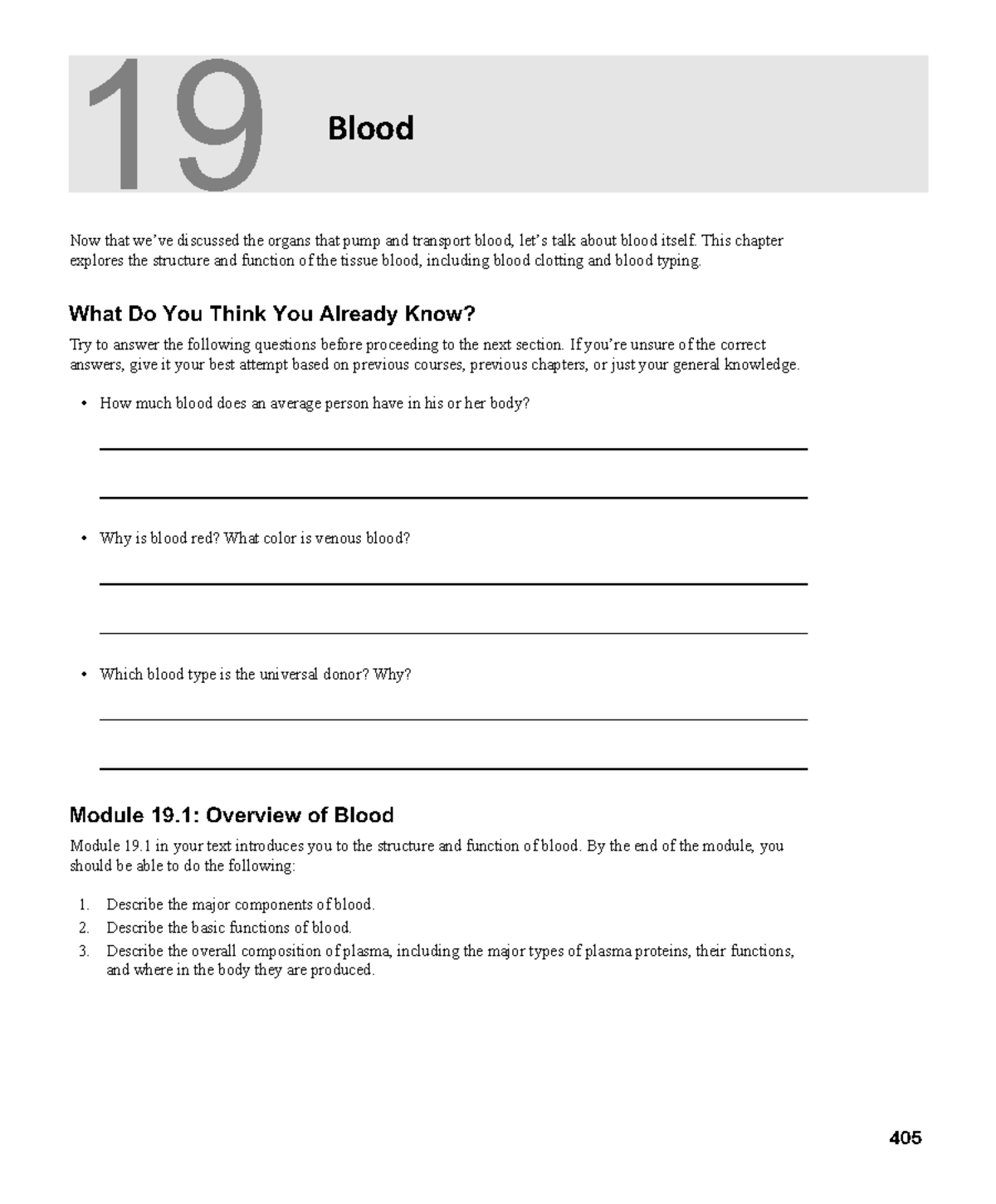 Chapter 19 Active Learning: Blood Structure & Functions Workbook - Studocu