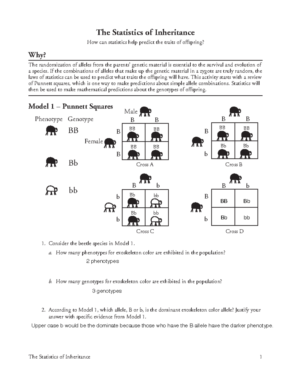 19 The Statistics of Inheritance-S - If the combinations of alleles ...