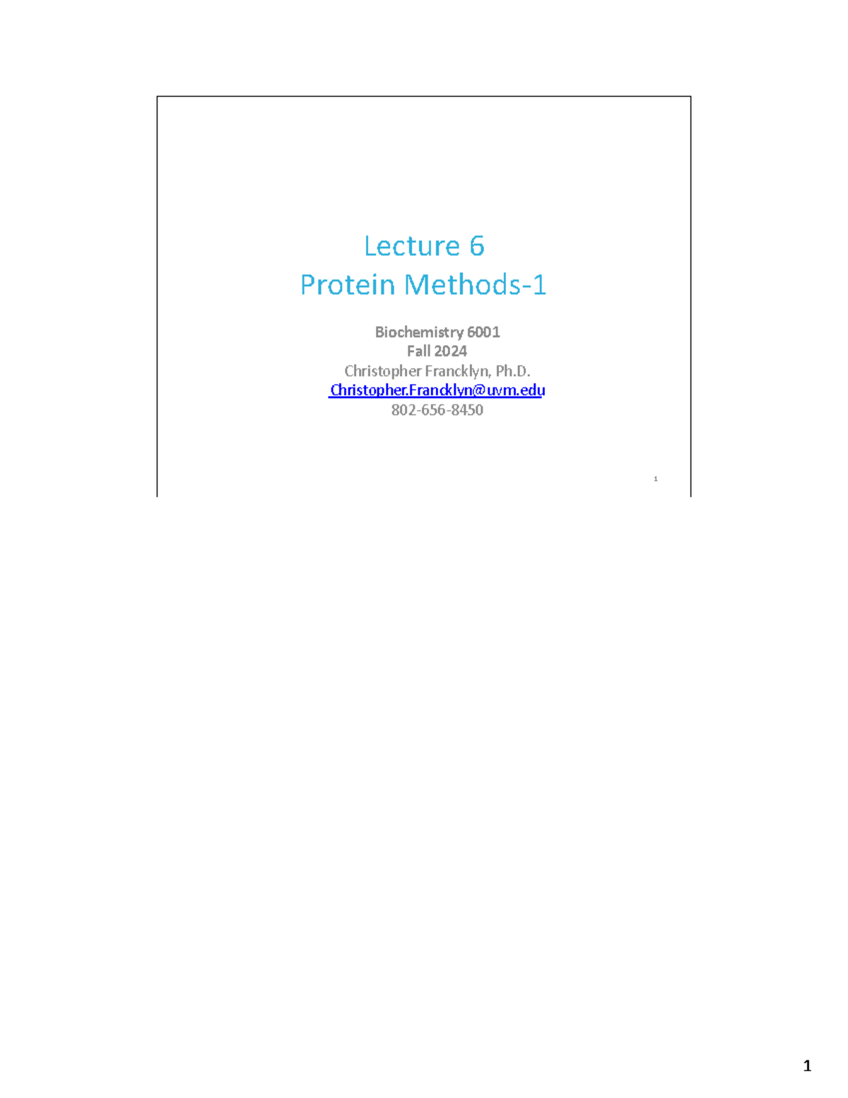 BIOC 6001 LECTURE 6: PROTEIN FOLDING AND SEPARATION METHODS - Studocu