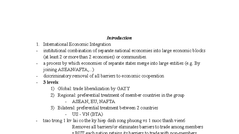 International Economic Integration: A Comprehensive Overview (ECO 101 ...