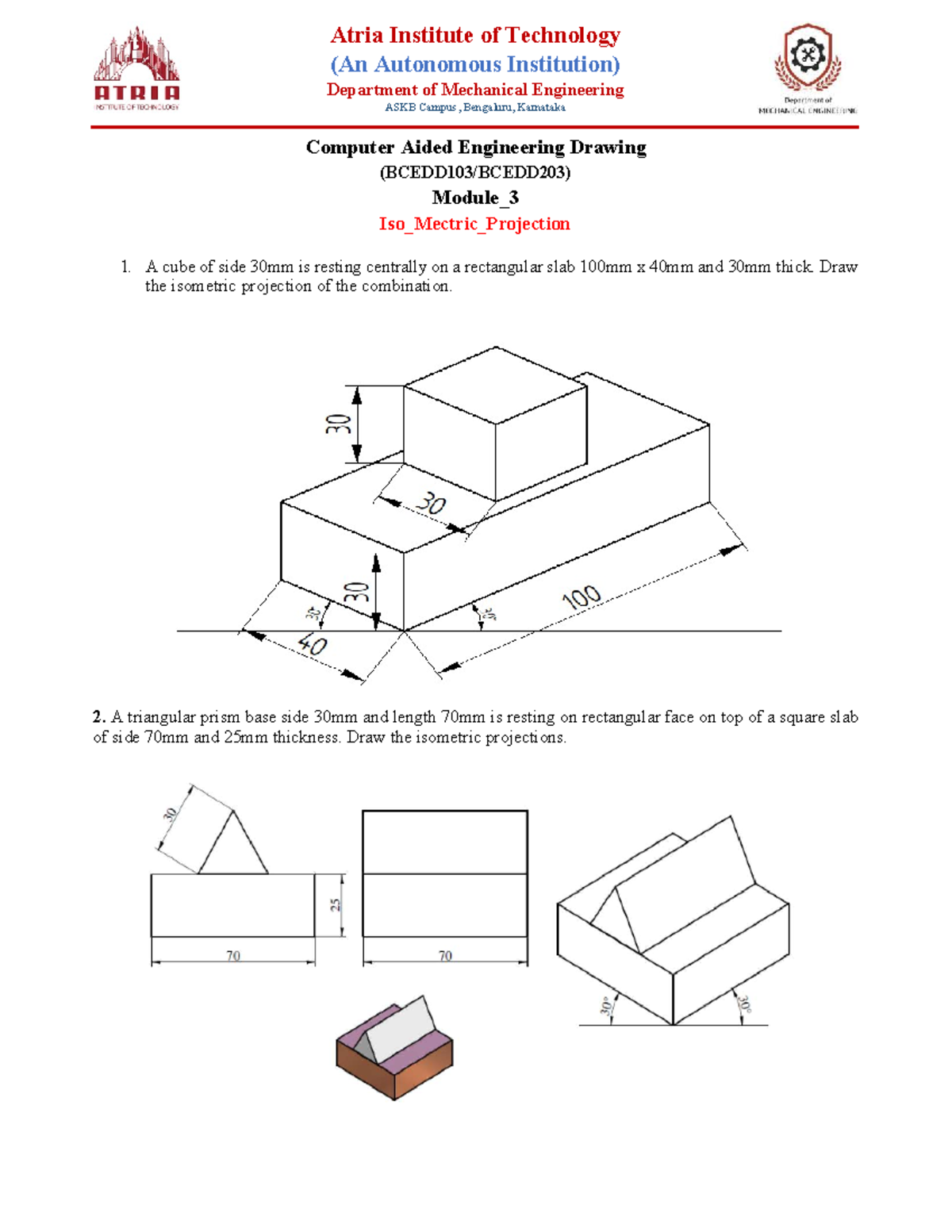 Module 3: Isometric Projections in CAED (ME) - Studocu