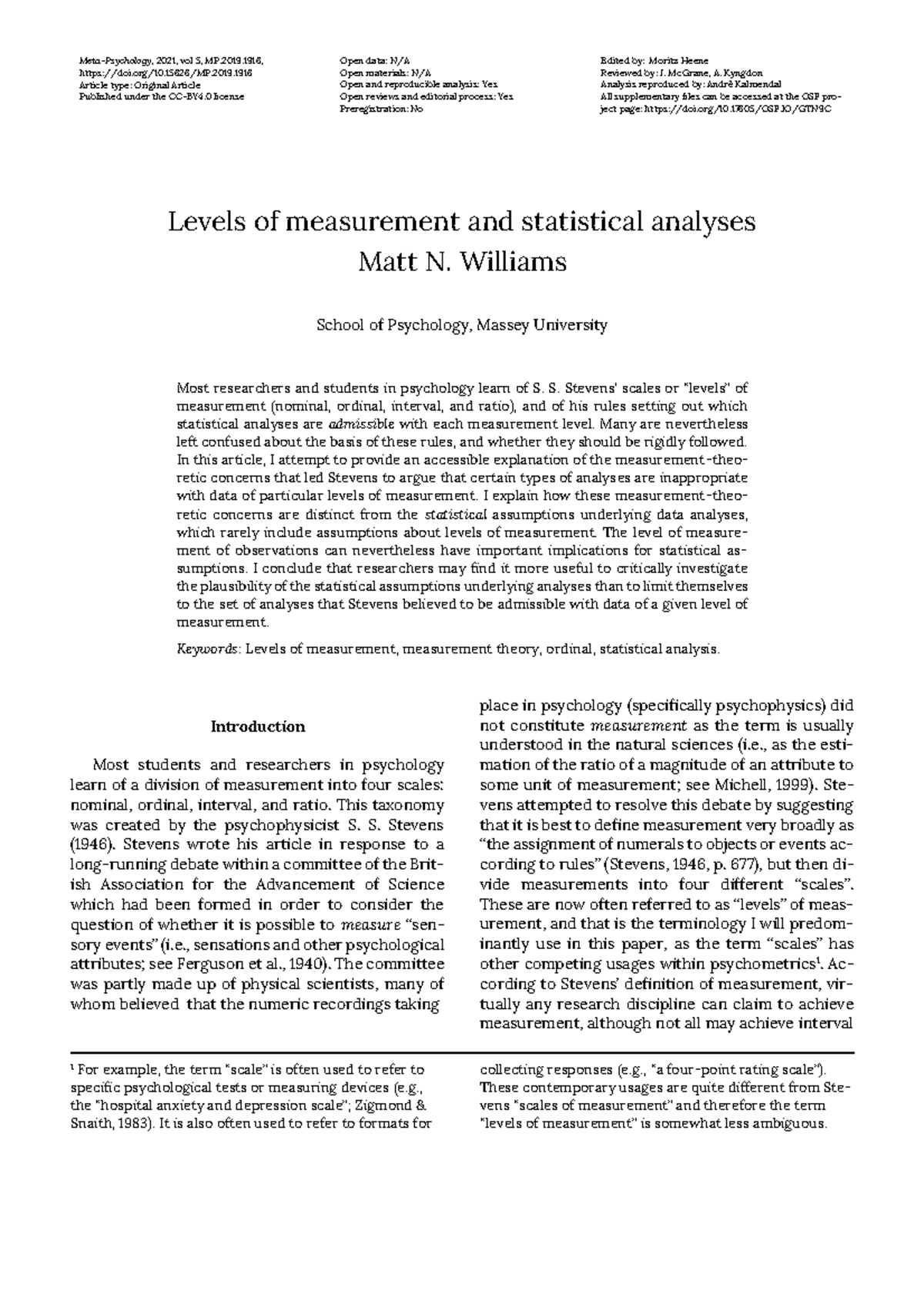 MP.2019.1916: Understanding Measurement Levels and Statistical Analysis ...