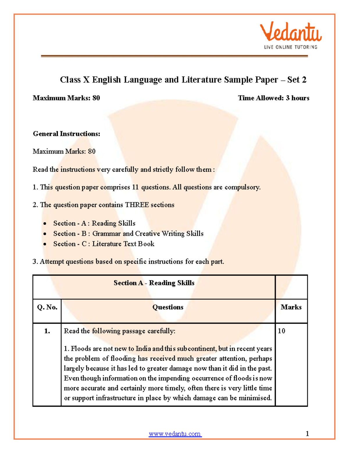 Class 10 English Language & Literature Mock Paper Set 2 - Studocu
