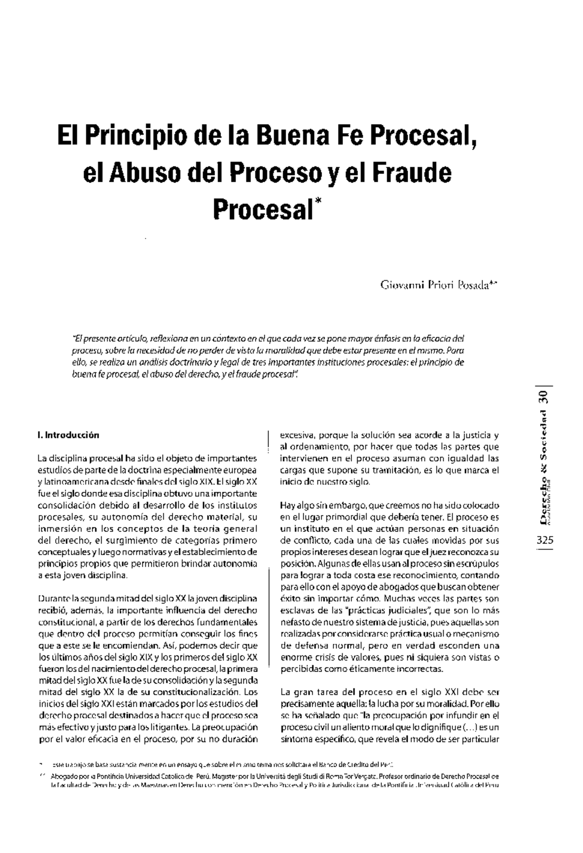 El Principio de Buena Fe Procesal y el Abuso del Proceso en el Derecho ...