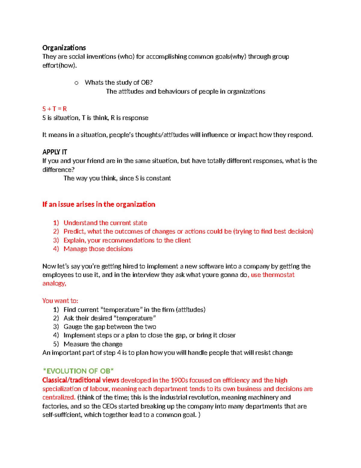 Commerce 1BA3 - Organizational Behavior Lecture Notes - Studocu