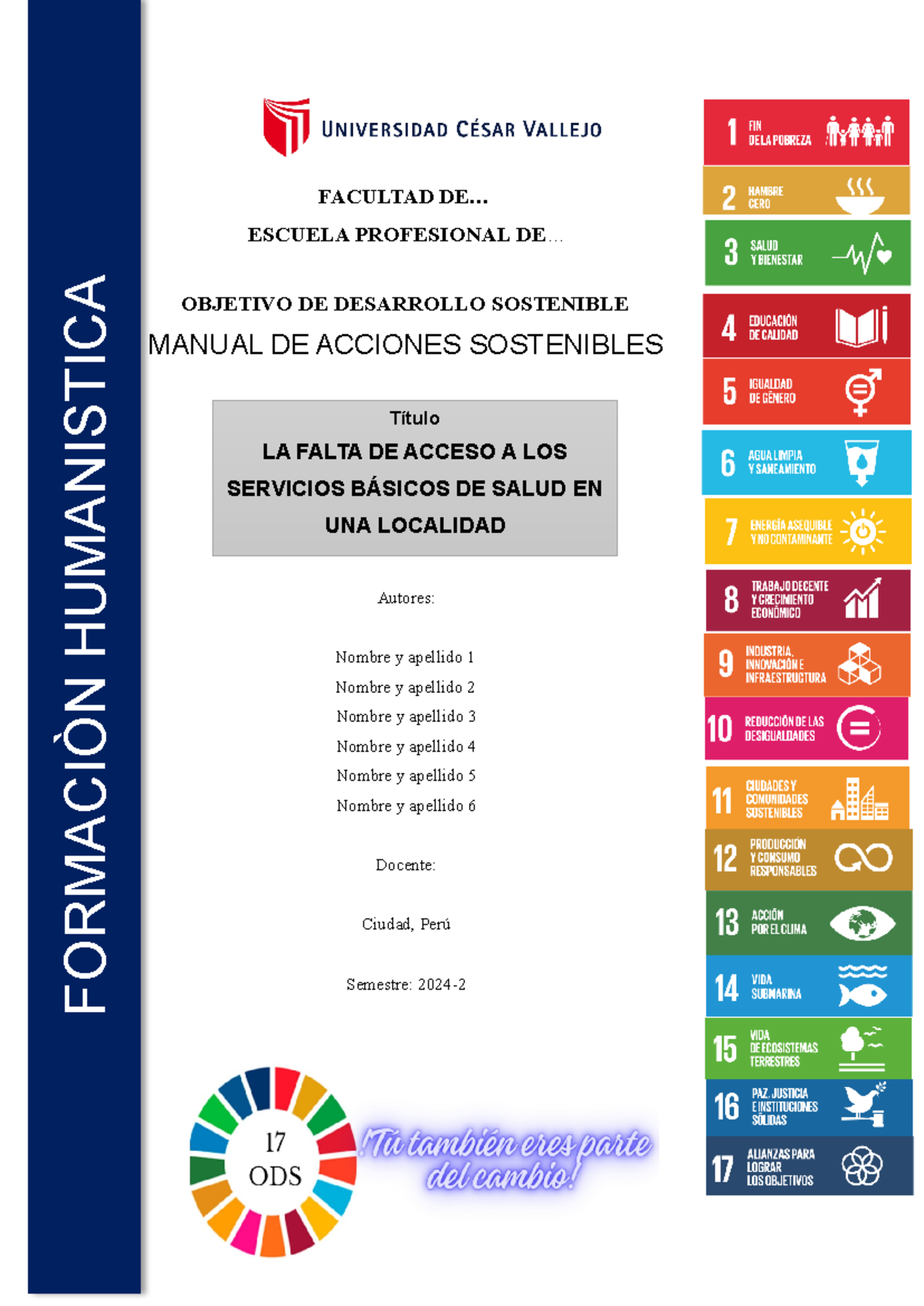 Manual de acciones sostenibles ODS - FACULTAD DE... ESCUELA PROFESIONAL ...