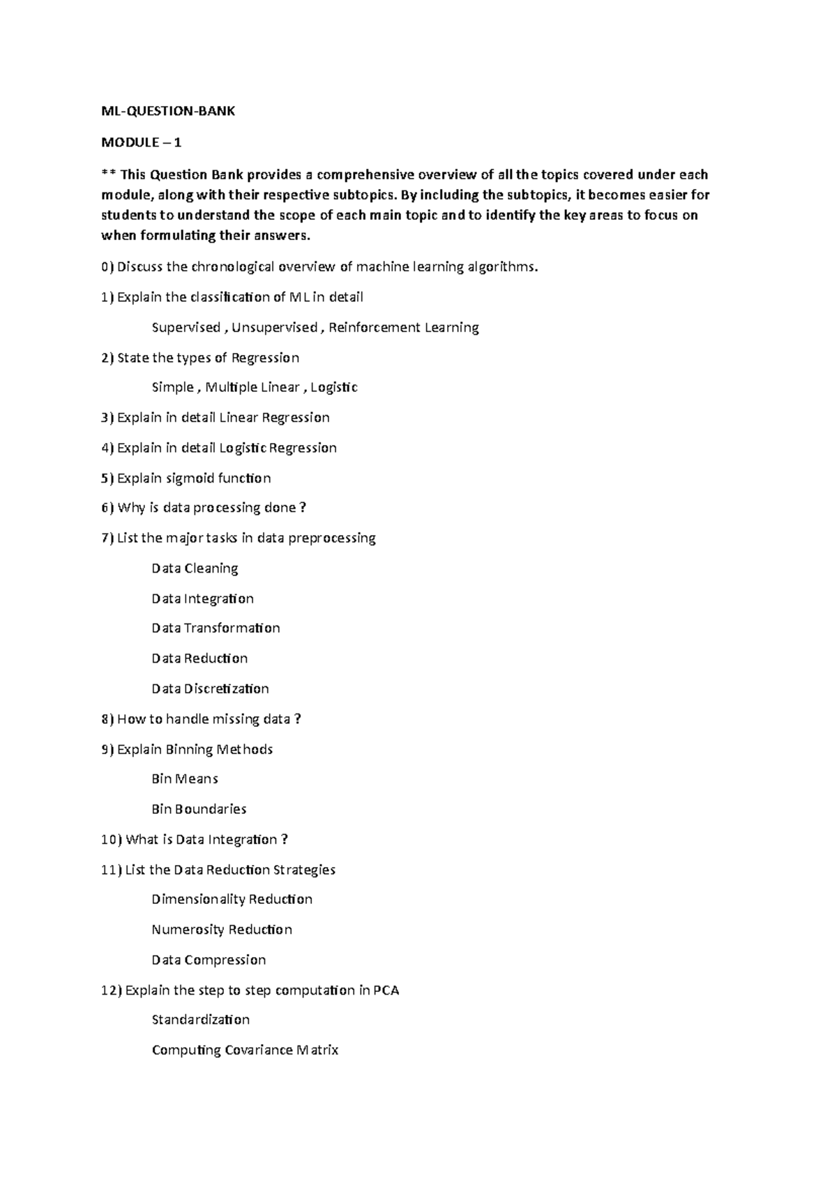 Question Bank - By including the subtopics, it becomes easier for ...