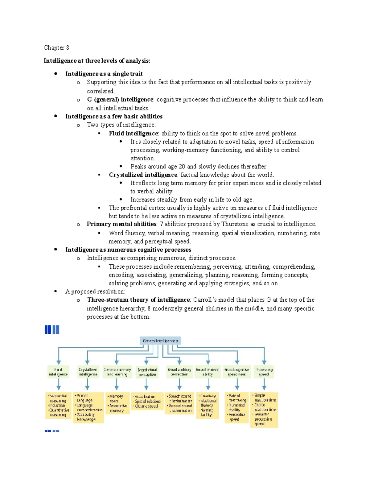 Chapter 8 - notes - Chapter 8 Intelligence at three levels of analysis ...