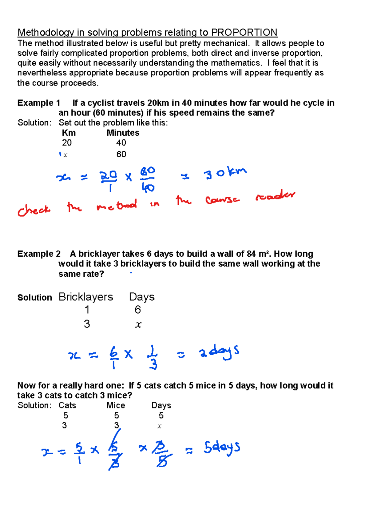 QSC132 UNIT 1 Lesson 2: Proportion Problem-Solving Methodology - Studocu