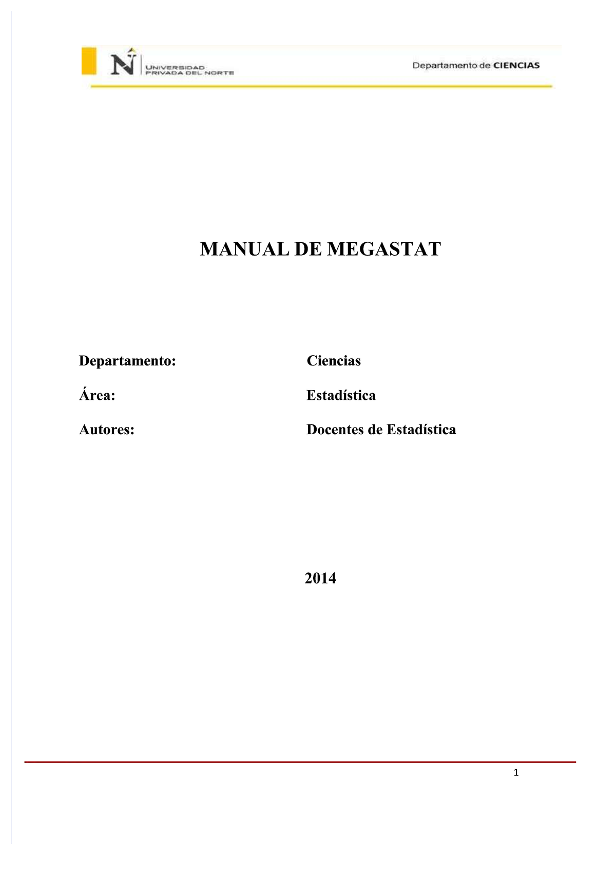 Manual de MegaStat para Estadística - UPN 2014 - Studocu