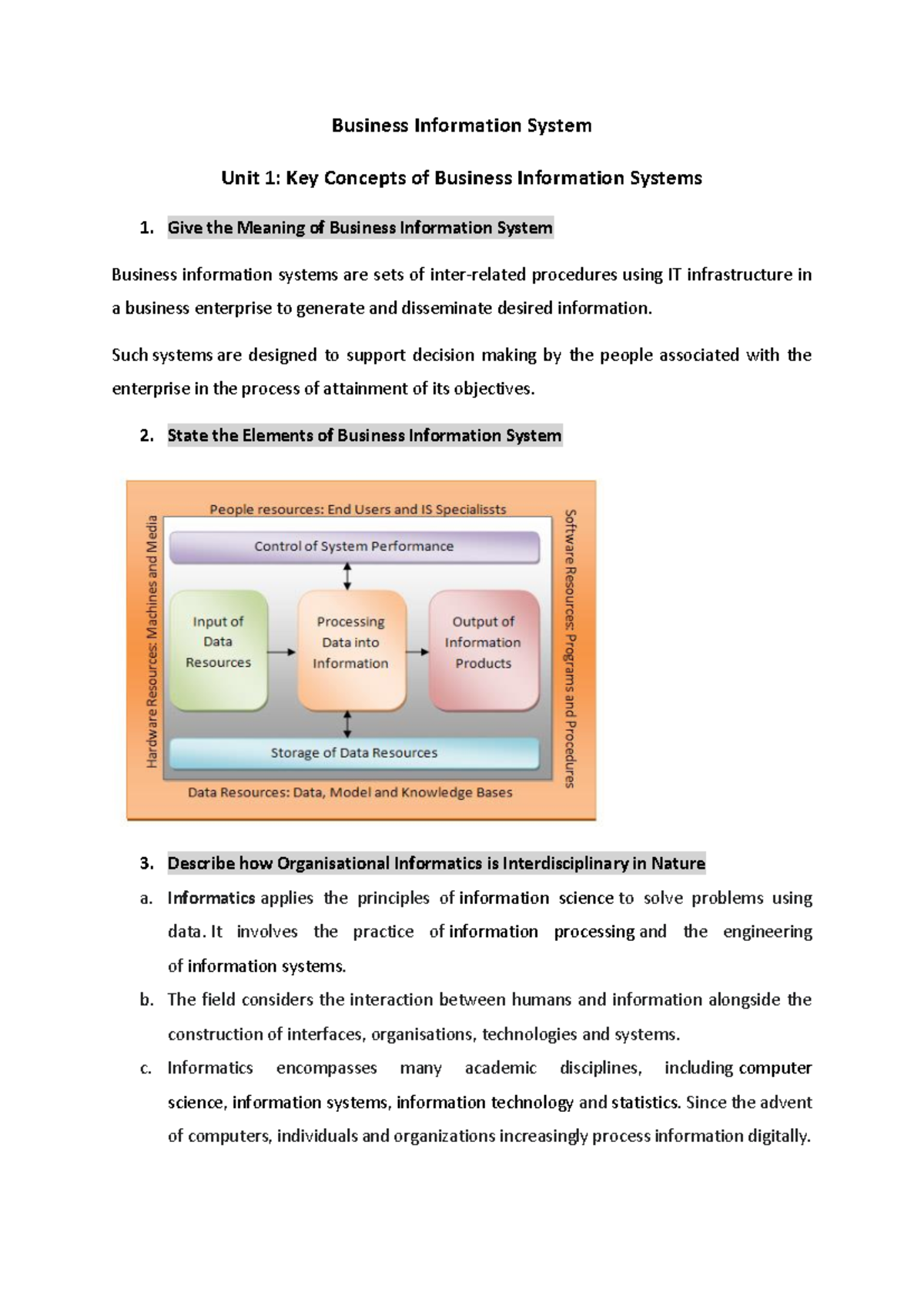 BIS - Lecture Notes on Key Concepts of Business Information Systems ...