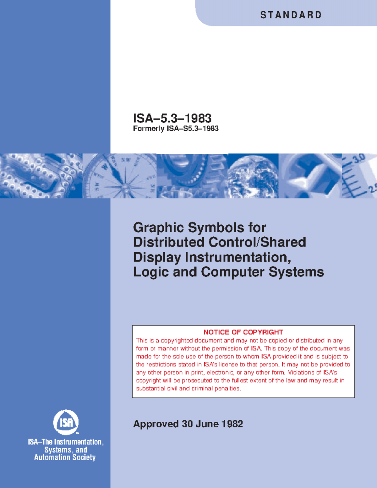 ISA-5.3-1983 Standards for Graphic Symbols in Distributed Control ...