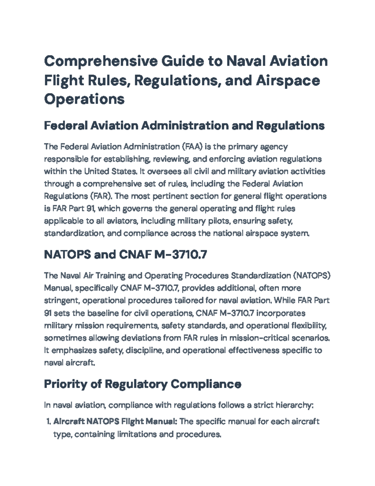 Comprehensive Guide to Naval Aviation Flight Rules & Regulations (CNAF ...