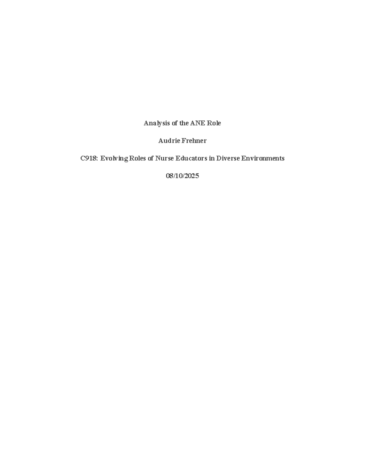 C918: Analysis of the Evolving Role of Nurse Educators in Diverse ...