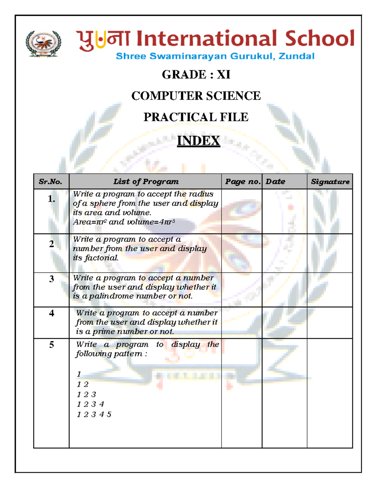 Class XI CS Practical File: Programs and Solutions 2022-23 - Studocu