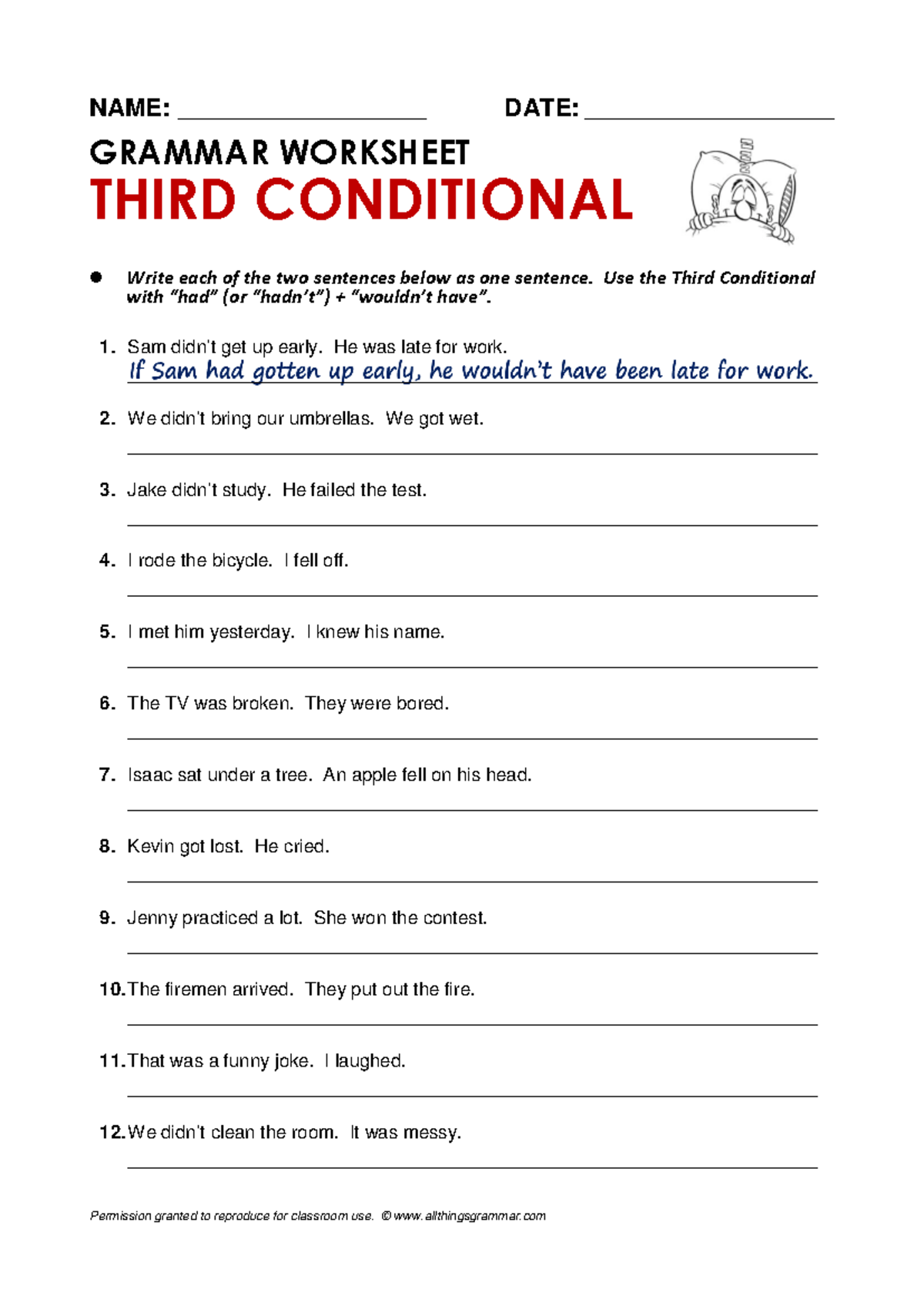 ATG 3rd Conditional Grammar Worksheet - Studocu