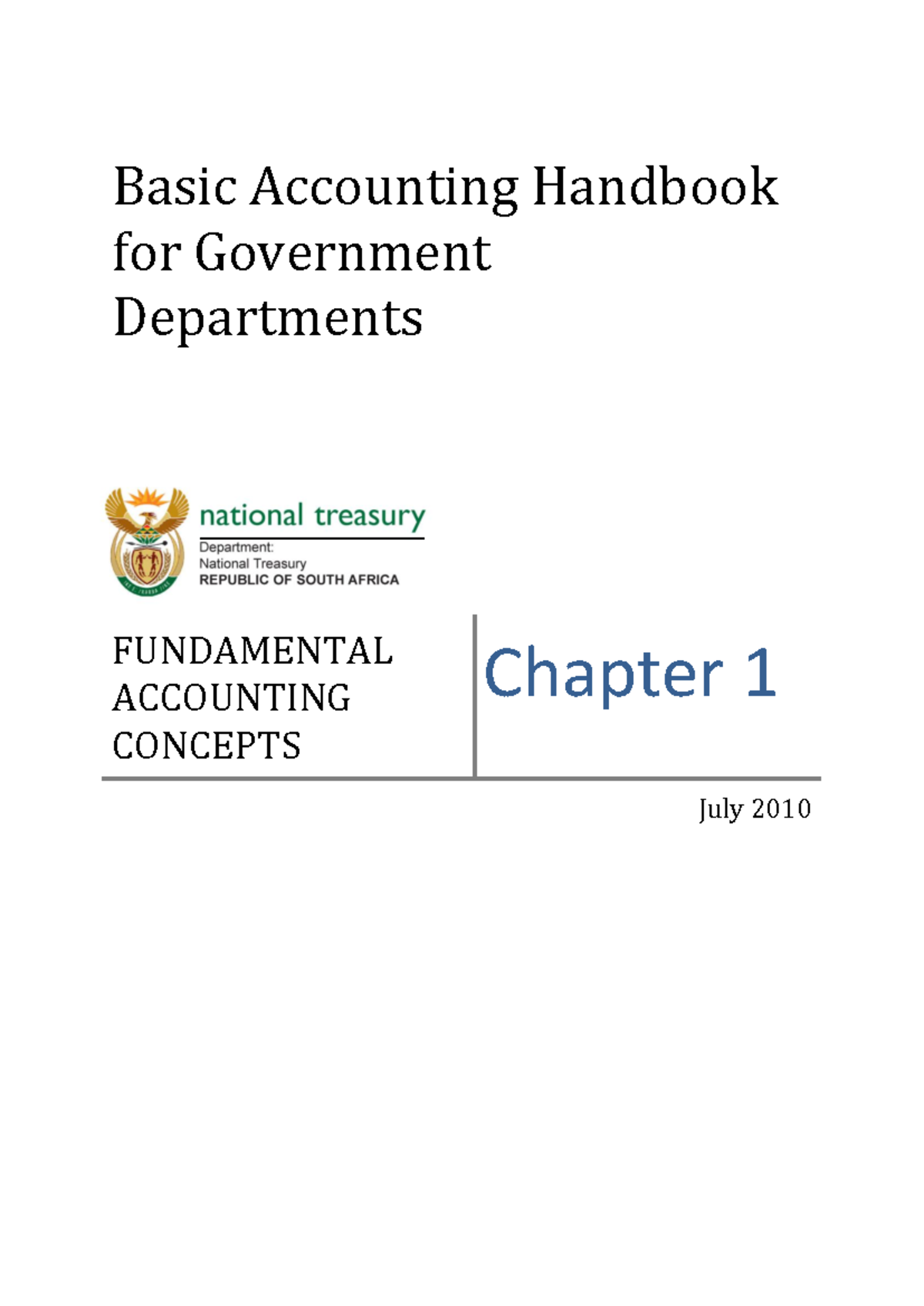 Basic Accounting Handbook for Gov. Departments: Concepts & Practices ...
