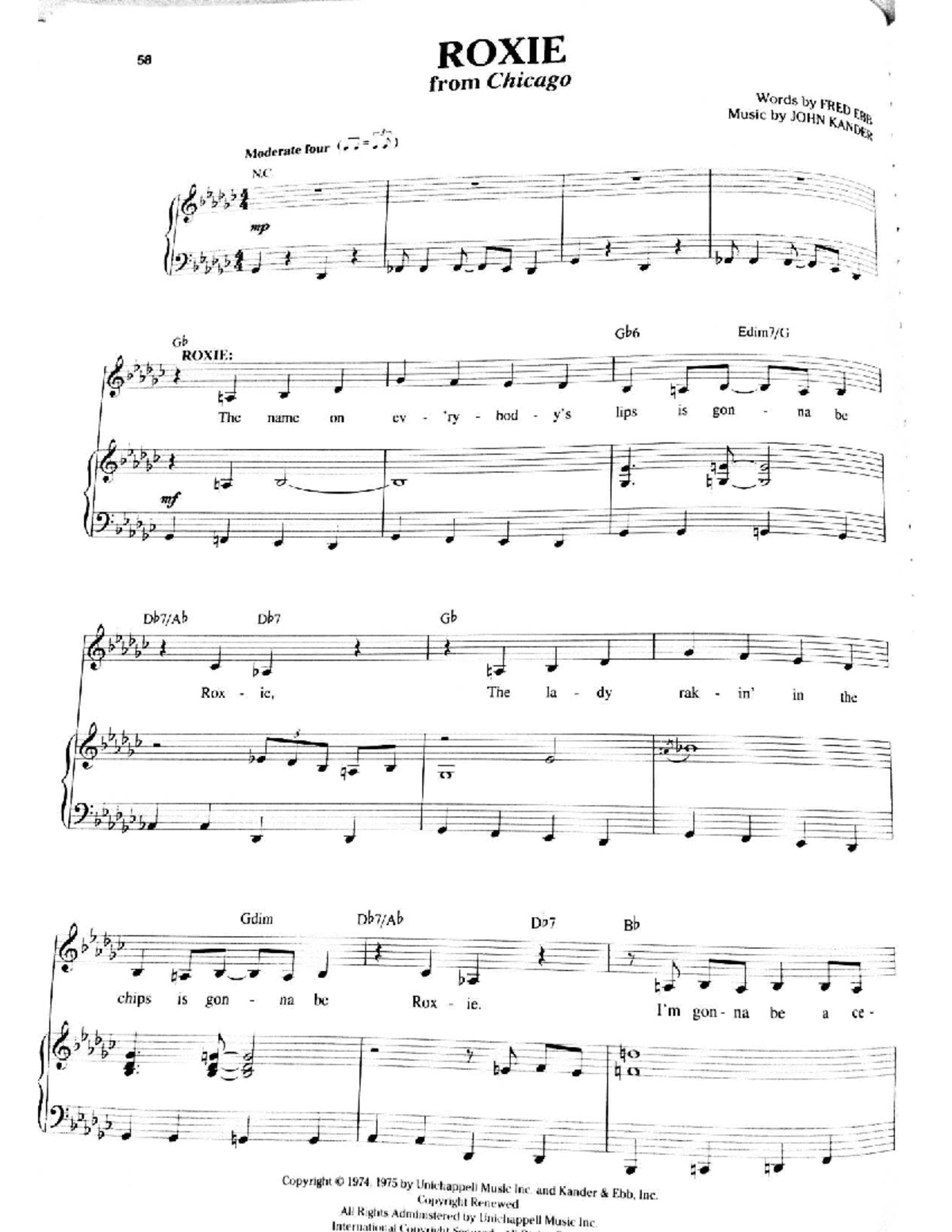 372976845 - Roxie from Chicago: Music Notes & Lyrics Analysis - Studocu