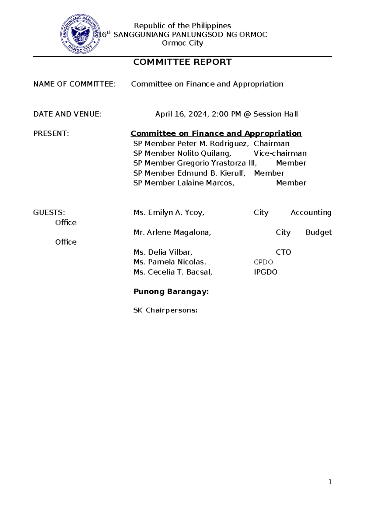 CY 2024 SP Resolution No. 2 - Approving Supplemental AIP of Ormoc - Studocu