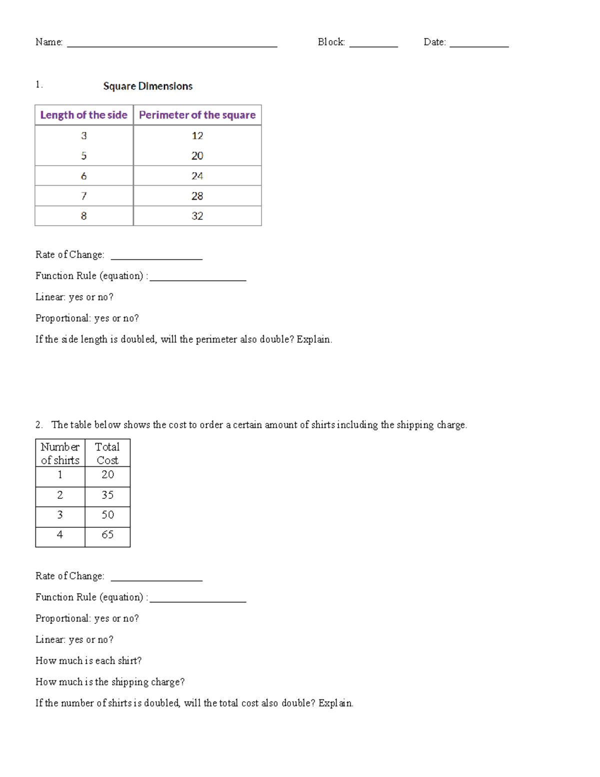Unit 3 review - Name: _______________________________________ Block ...