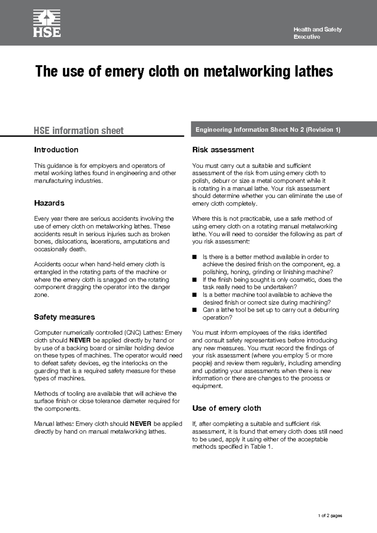 The use of emery cloth on metalworking lathes - Sofware enginering ...