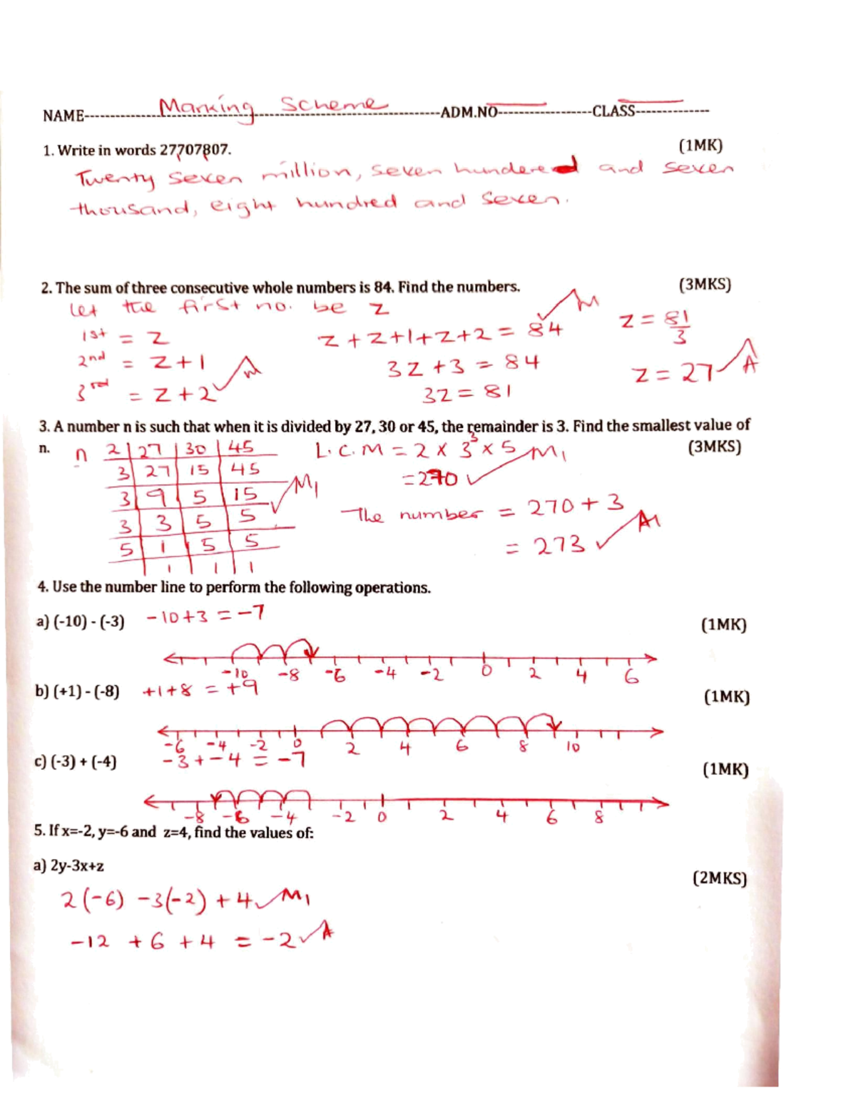Mathematics F1 MS - Quality take away questions and notes - NAME ...