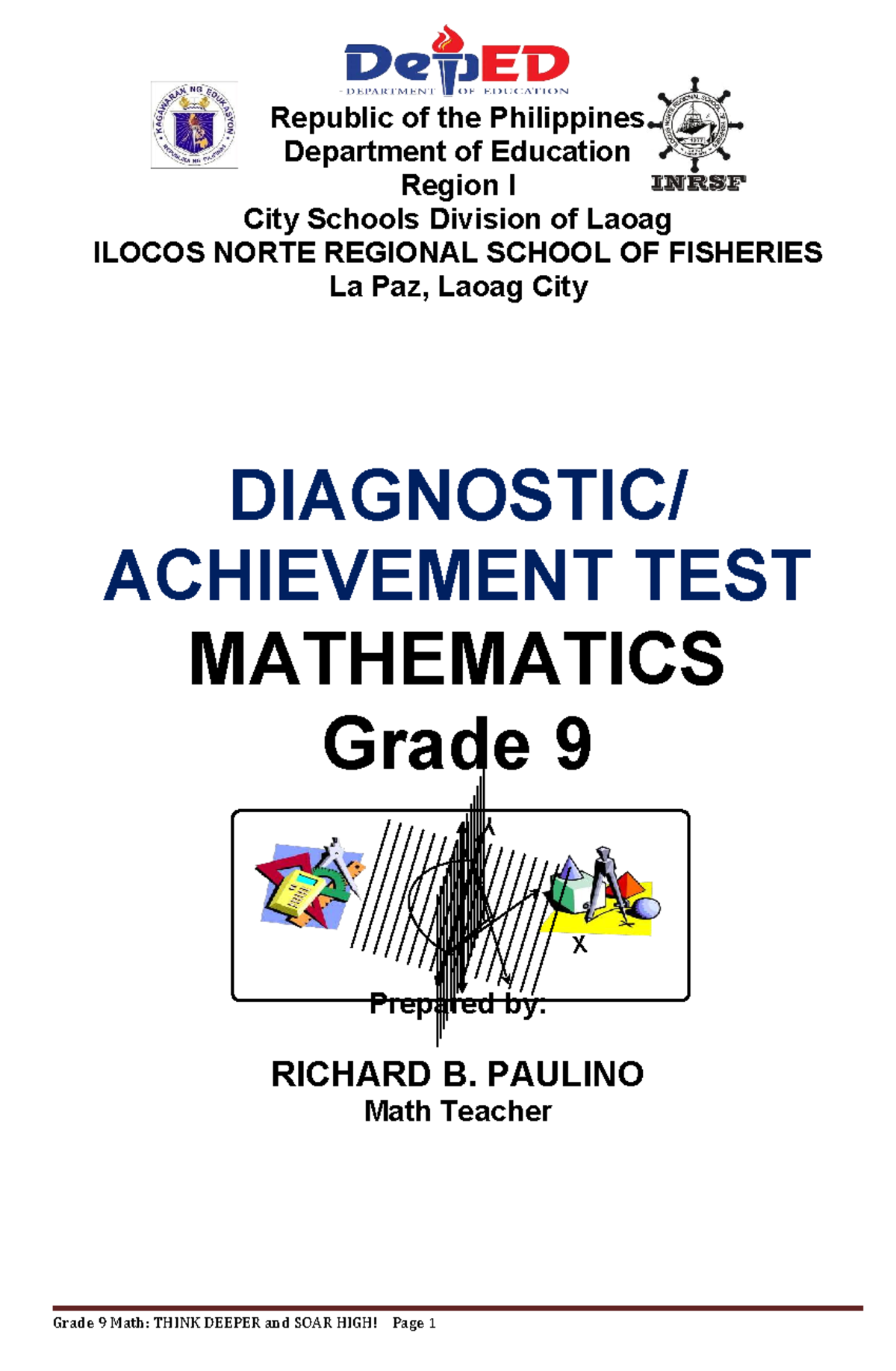 Grade 9 Math: Achievement Test Reviewer (Nat Reviewer) - Studocu