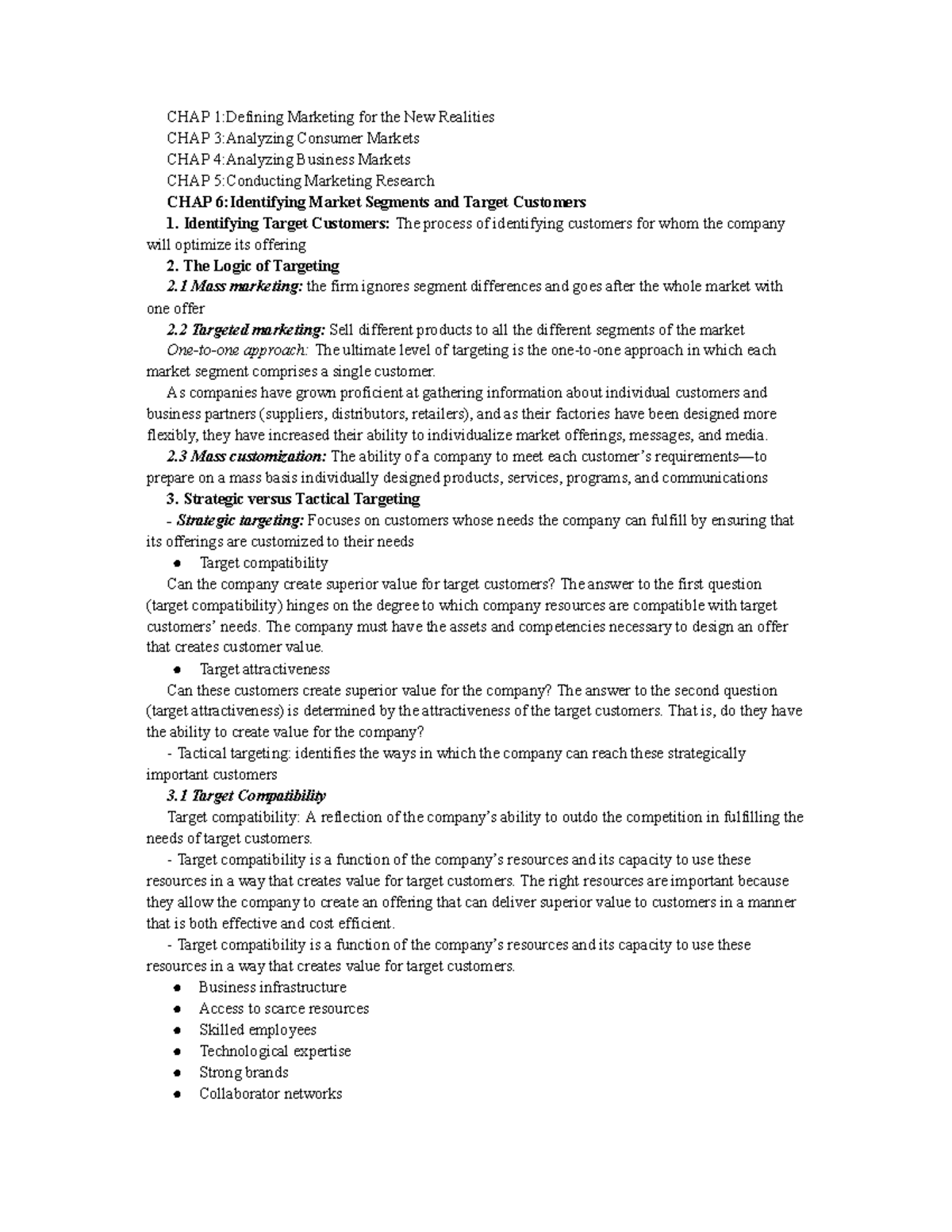 Marketing Strategies and Consumer Targeting: Midterm Notes for MKT 101 ...