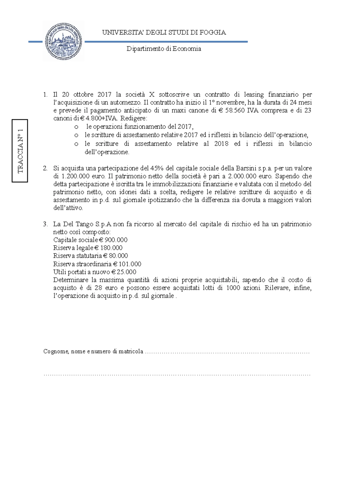 Esercizi sulla valutazione delle rimanenze di magazzino - Esercizi ...