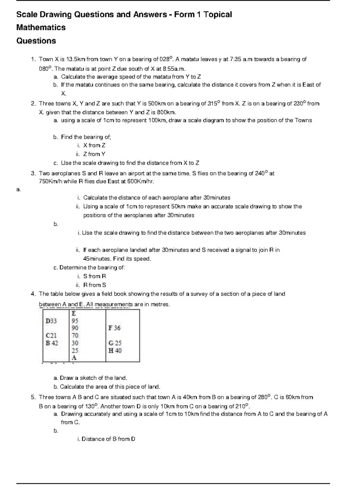 Step-by-step solution for a scale drawing quiz question