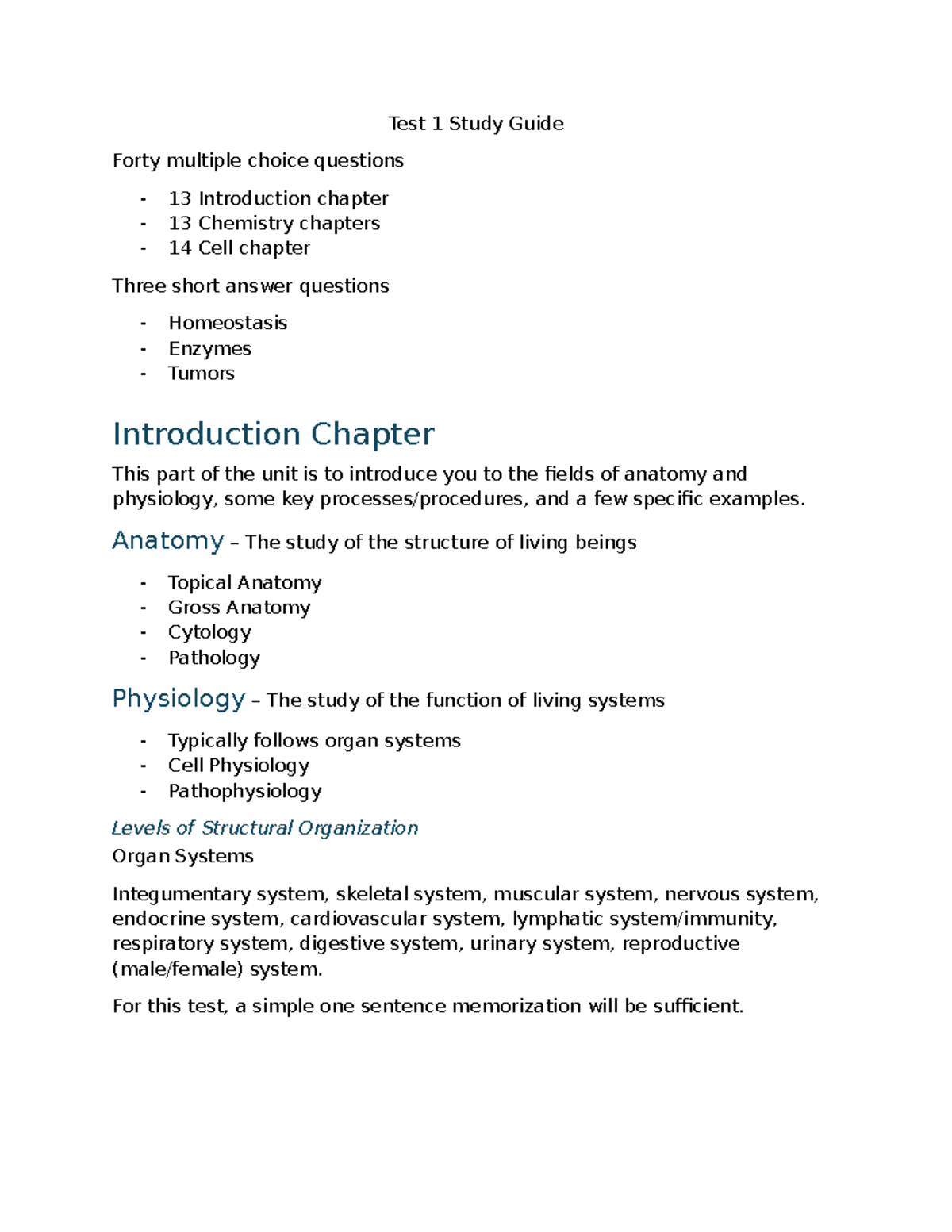 Cell Biology and Chemistry Study Guide: Key Concepts for A&P 101 - Studocu