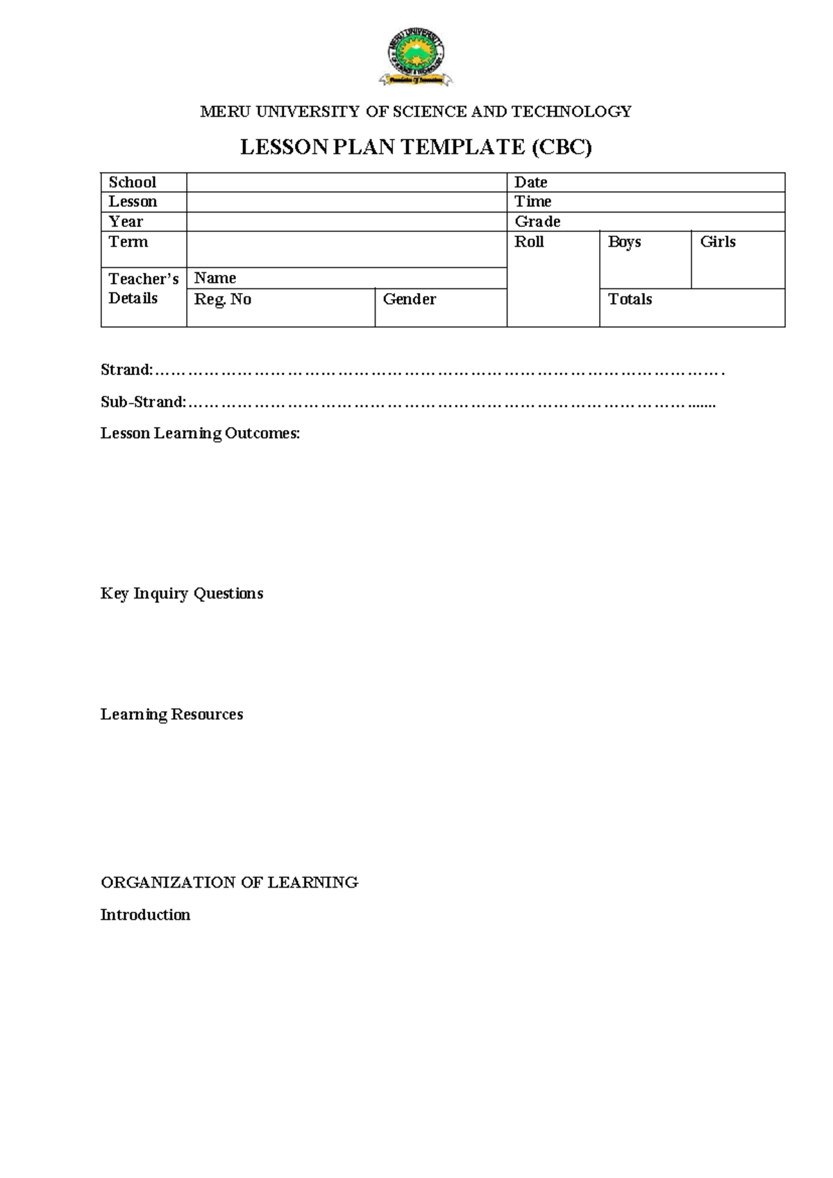 13.- Lesson-PLAN- Template-CBC - MERU UNIVERSITY OF SCIENCE AND ...
